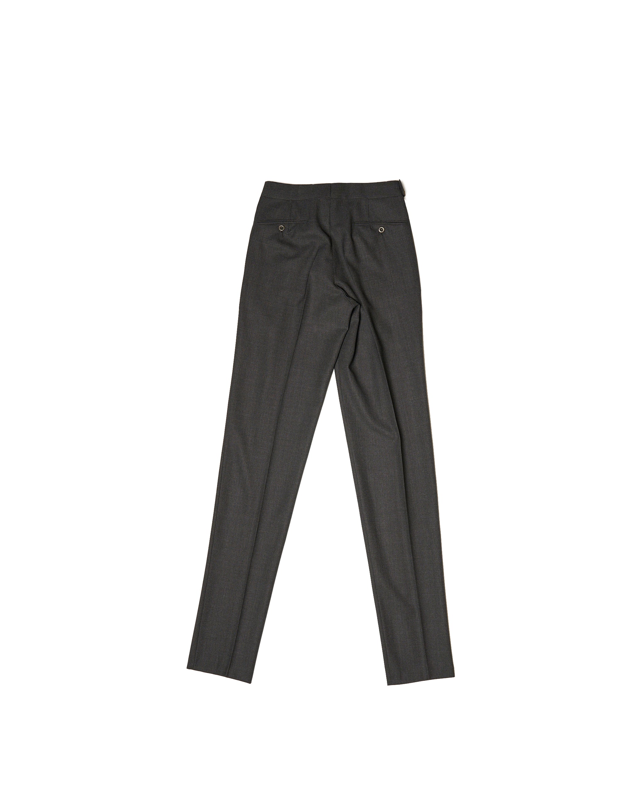 High twist wool trousers - Single pleat - Charcoal grey