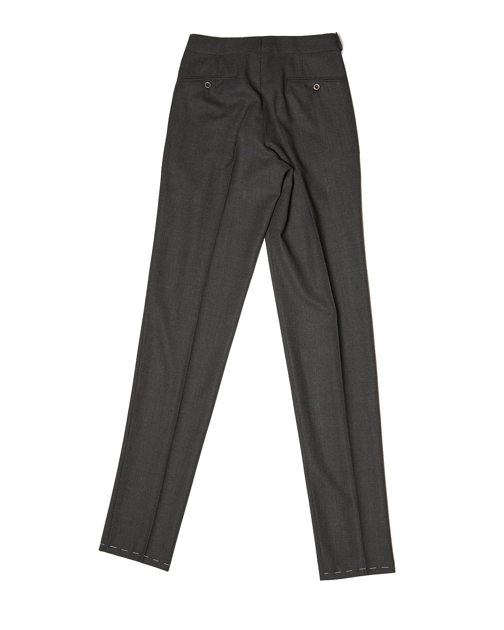 High twist wool trousers - Single pleat - Charcoal grey