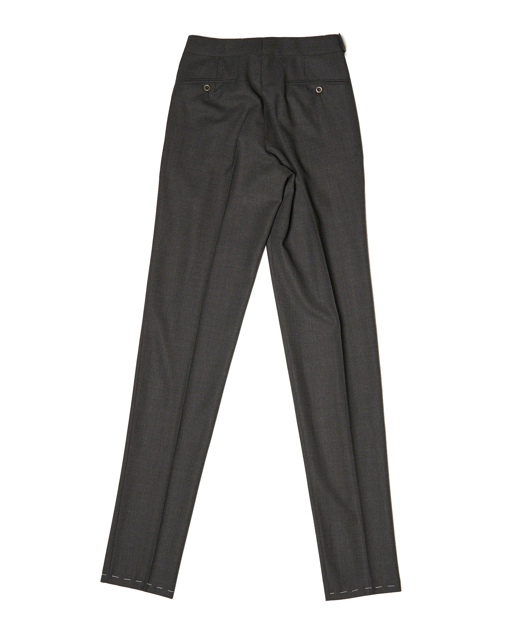 High twist wool trousers - Single pleat - Charcoal grey