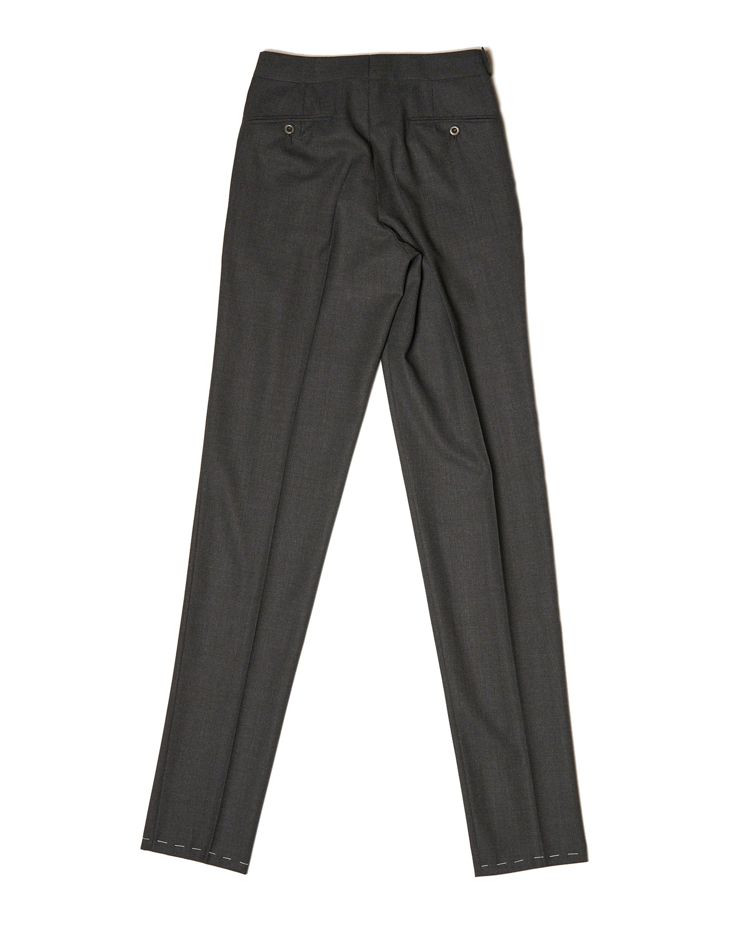 Four ply wool trousers - single pleat trousers - Grey brown