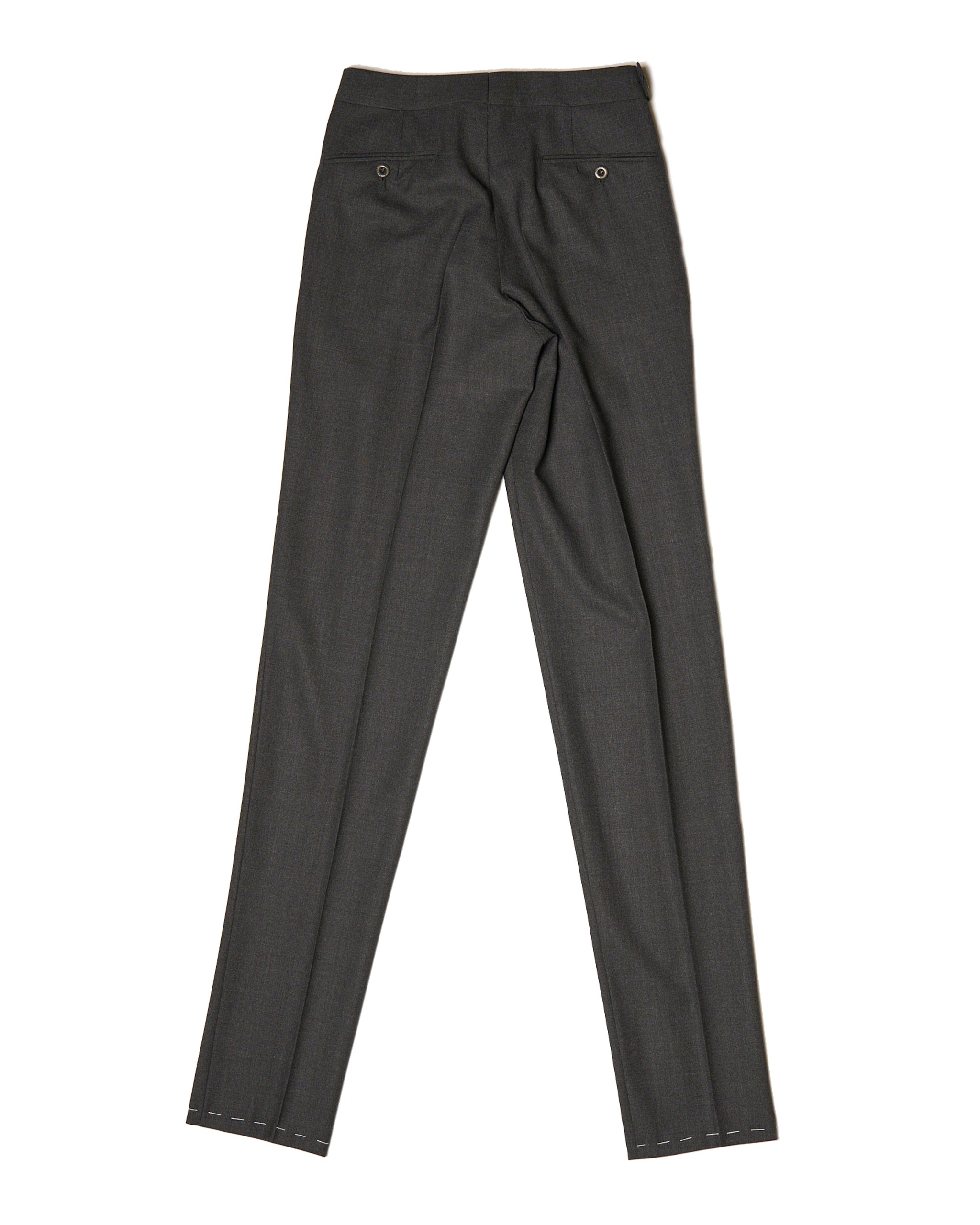 Four ply wool trousers - single pleat trousers - Grey brown