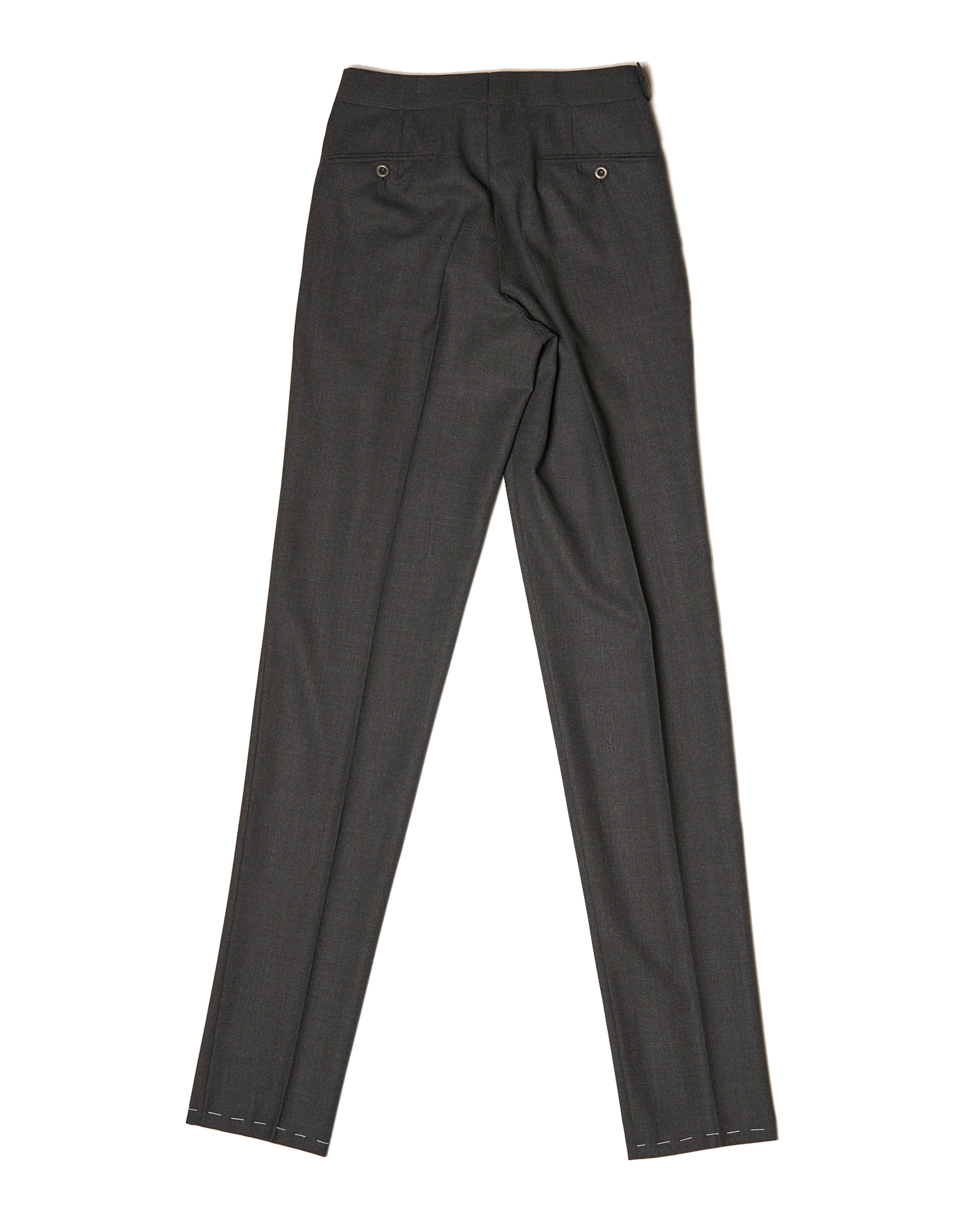 Four ply wool trousers - single pleat trousers - Grey brown