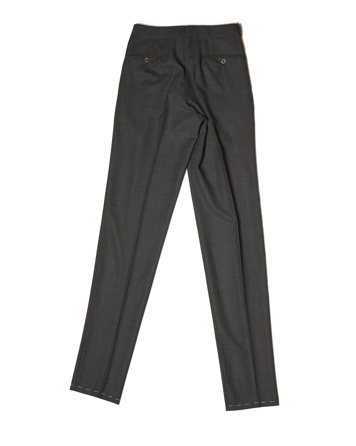 Four ply wool trousers - single pleat trousers - Grey brown