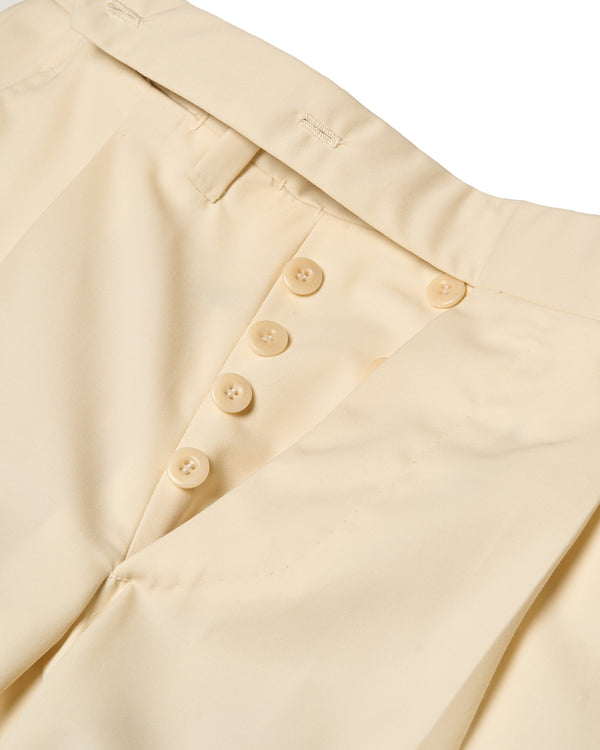 Wool gabardine - Single pleat - Ivory