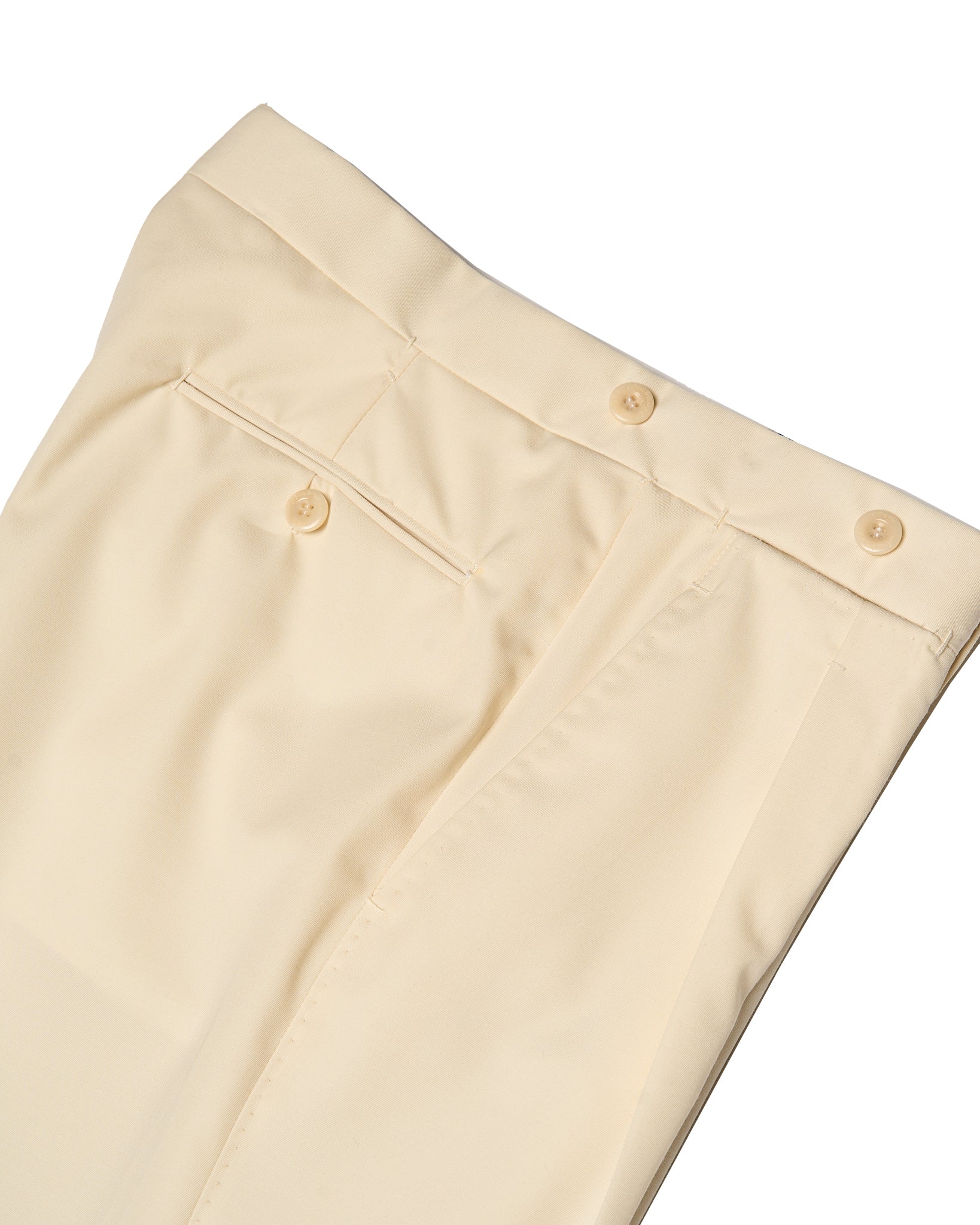 Gabardine wool trousers - Single pleat - Ivory