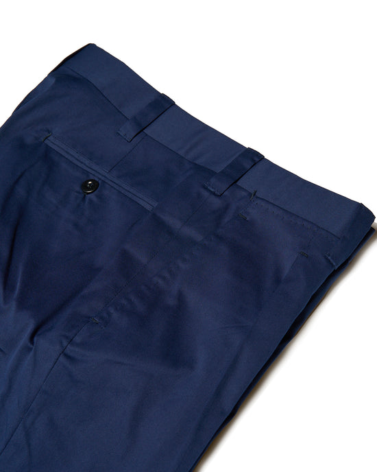 Light weight cotton trousers - Single pleat - Medium blue