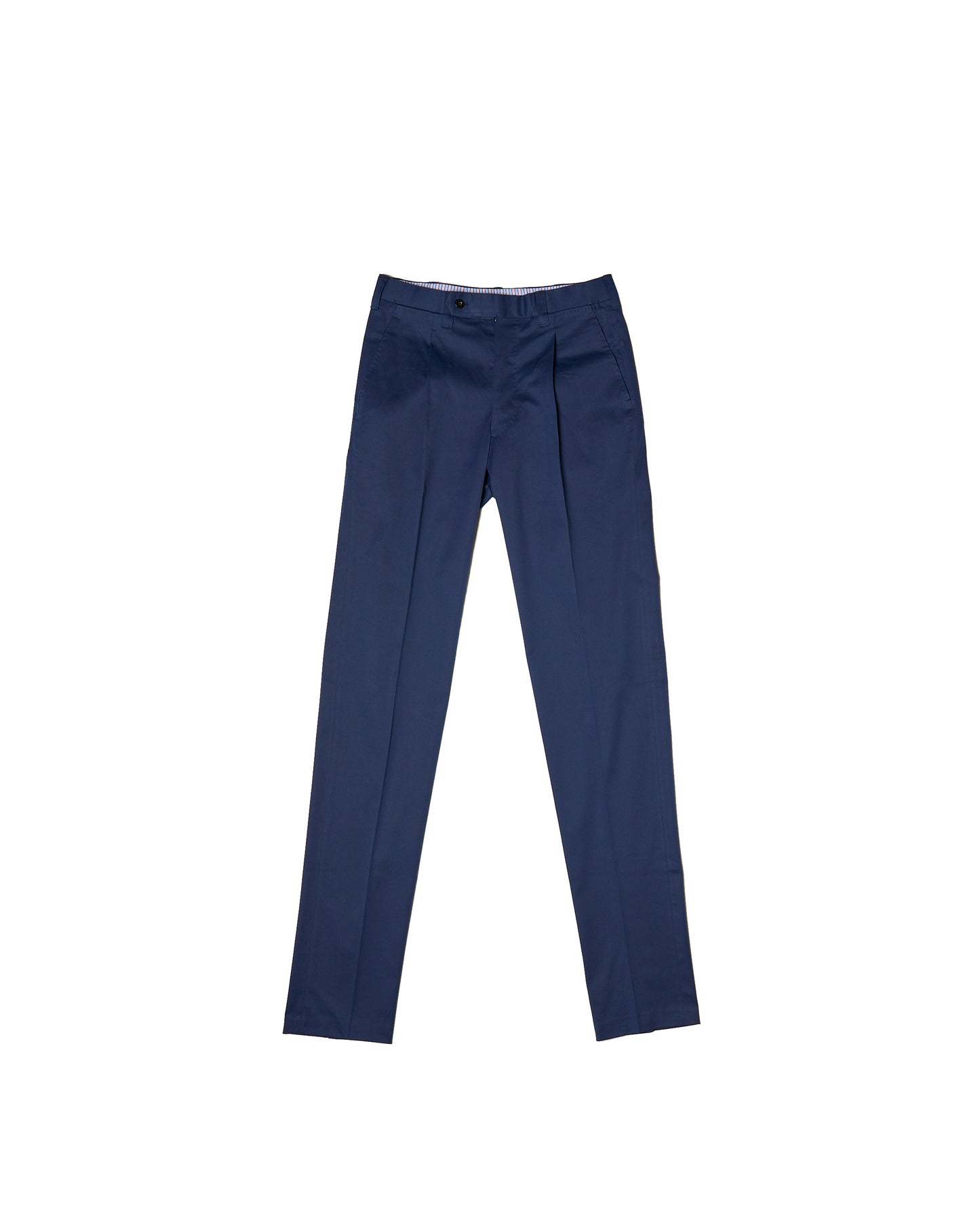 Light weight cotton trousers - Single pleat - Medium blue