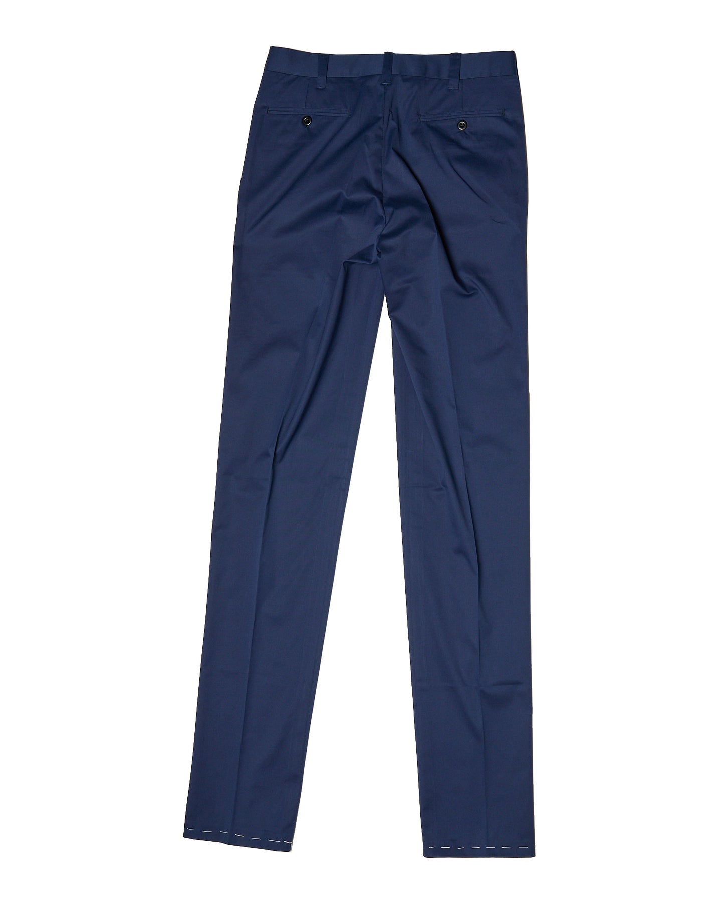 Light weight cotton trousers - Single pleat - Medium blue