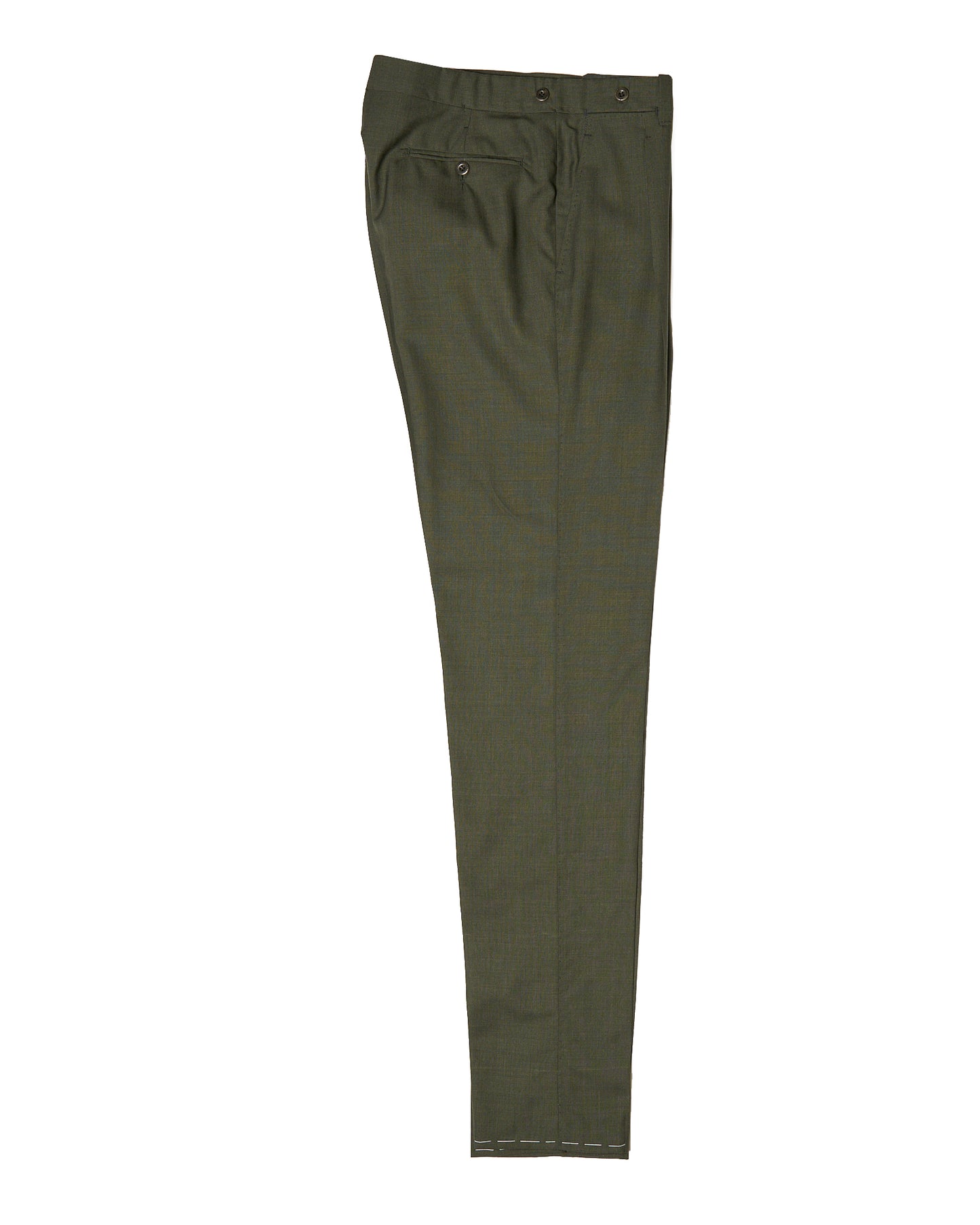 High twist wool trousers - Single pleat - Dark green