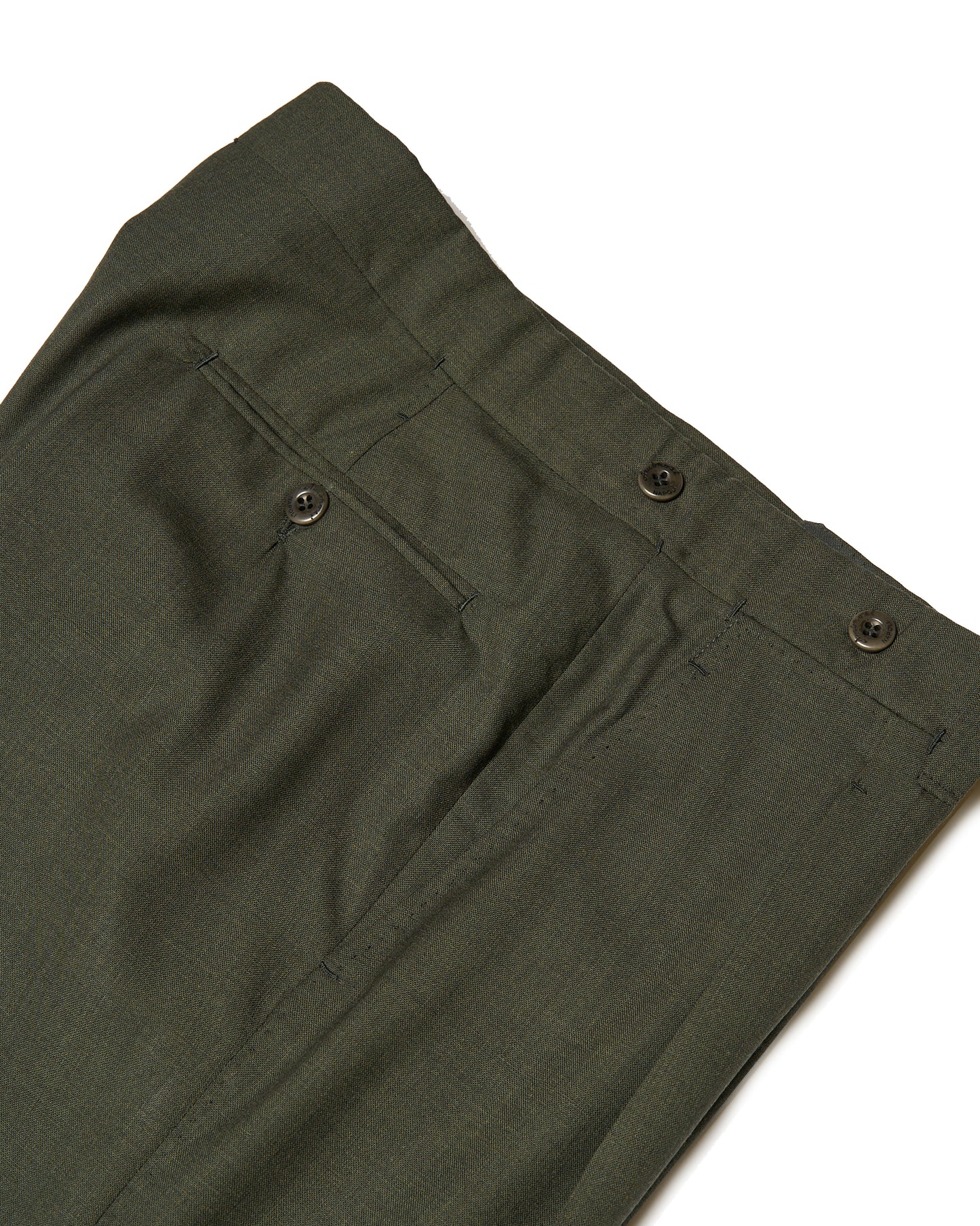 High twist wool trousers - Single pleat - Dark green