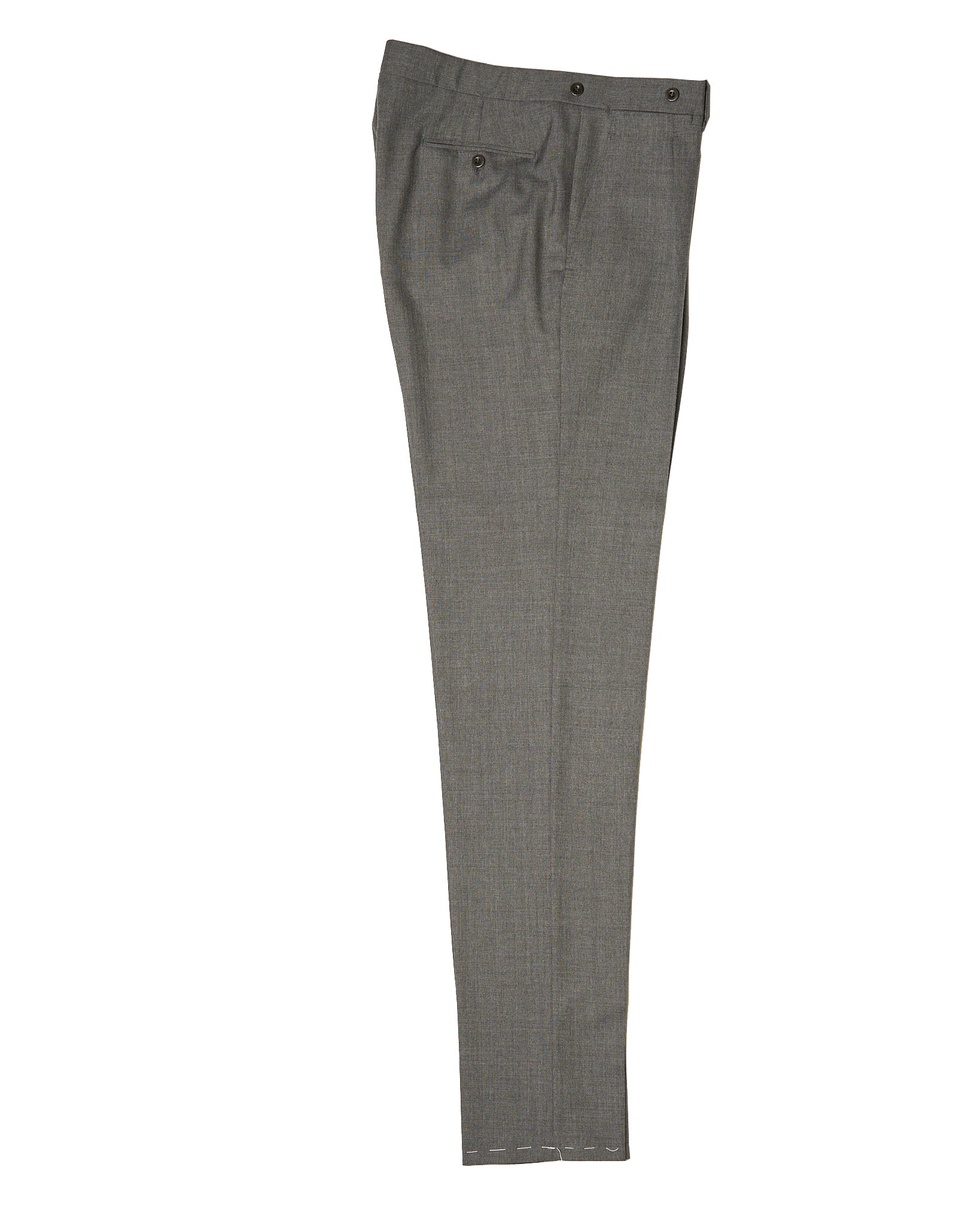 High twist wool trousers - Single pleat - Medium grey