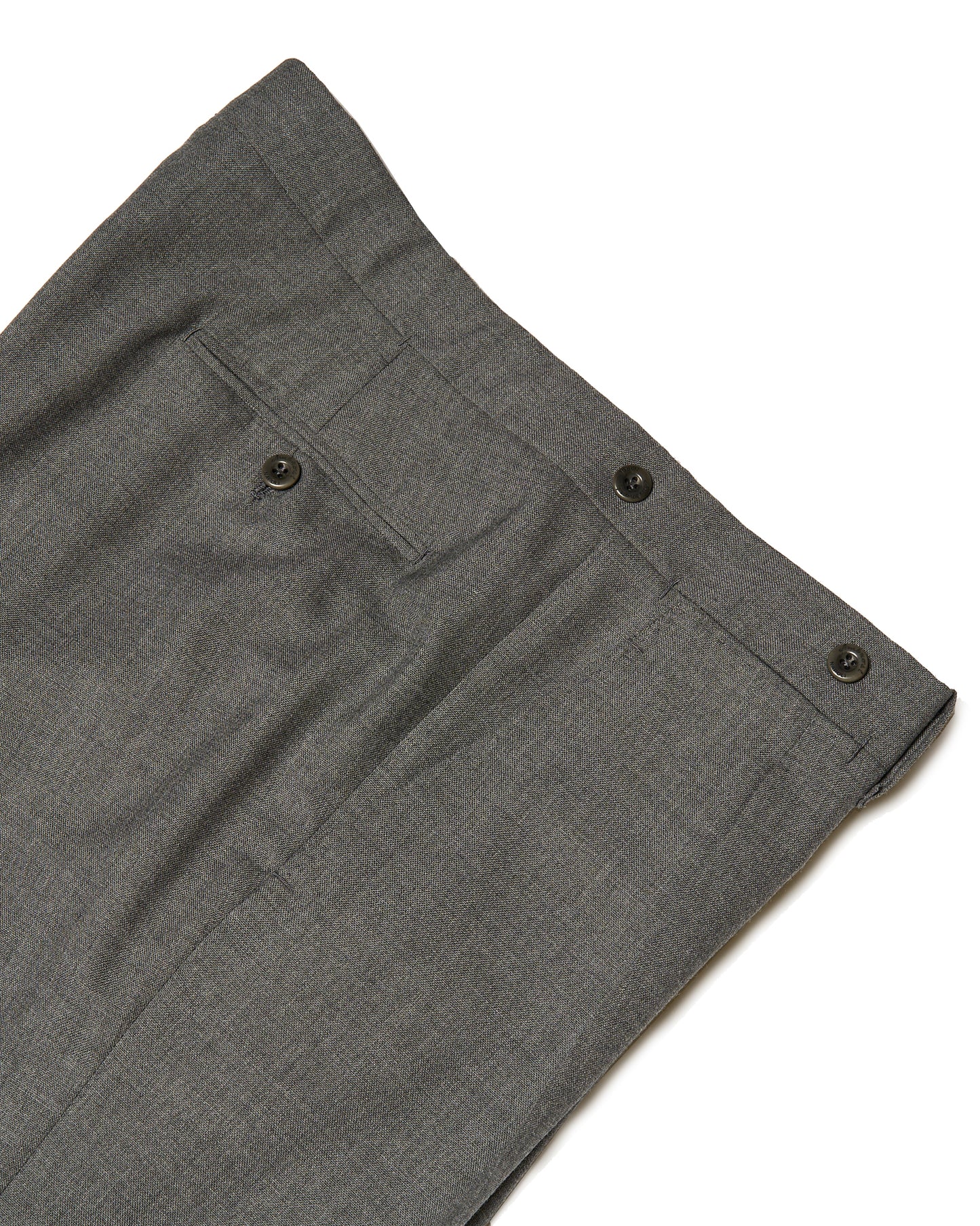 High twist wool trousers - Single pleat - Medium grey