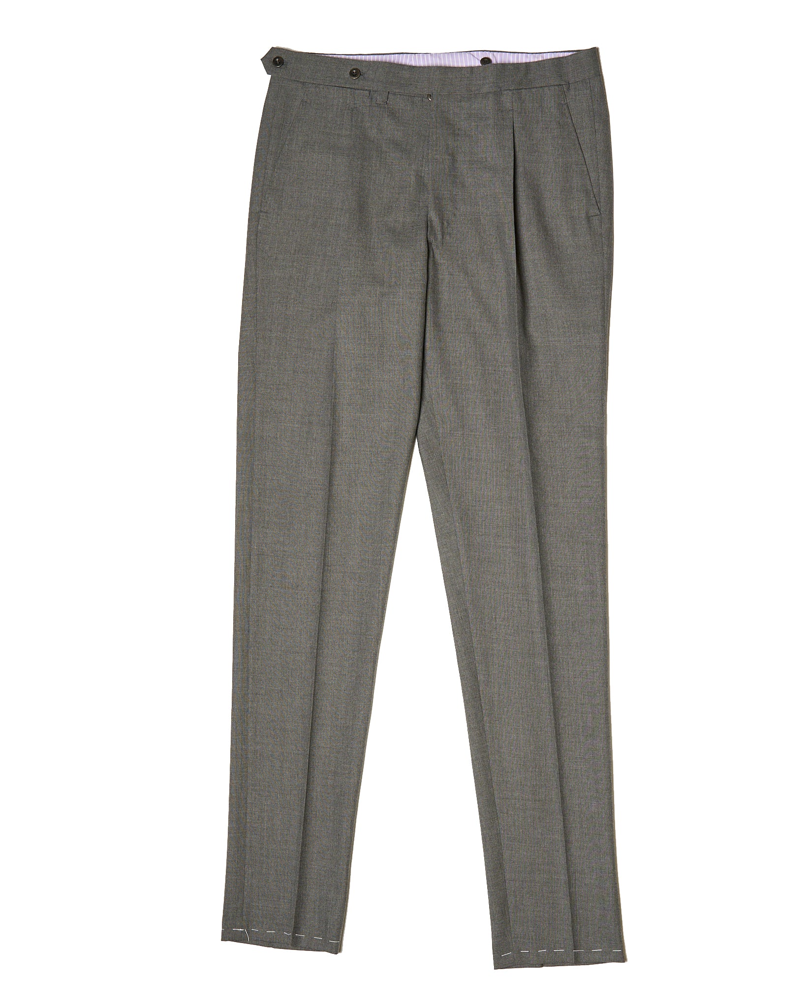 High twist wool trousers - Single pleat - Medium grey