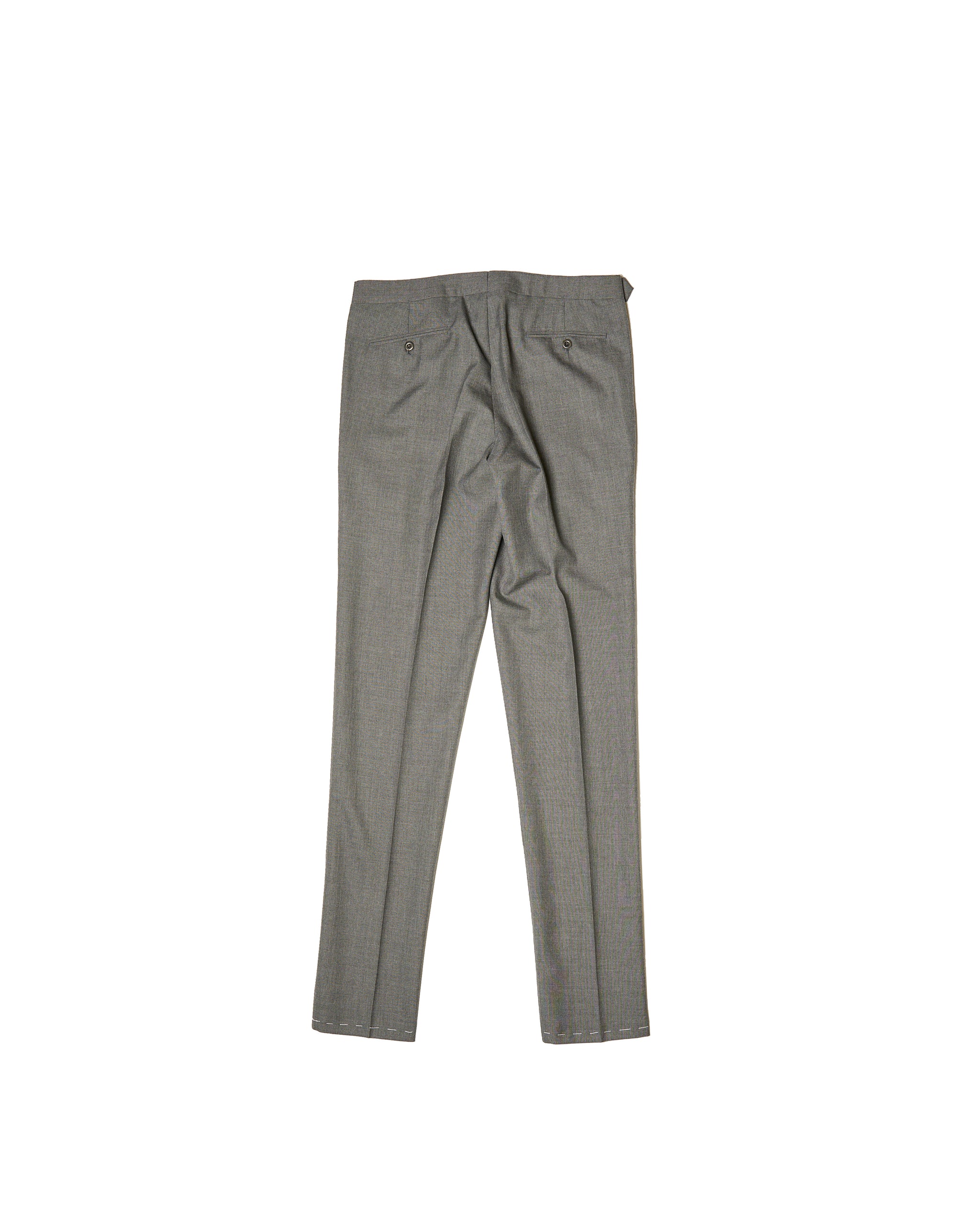 High twist wool trousers - Single pleat - Medium grey