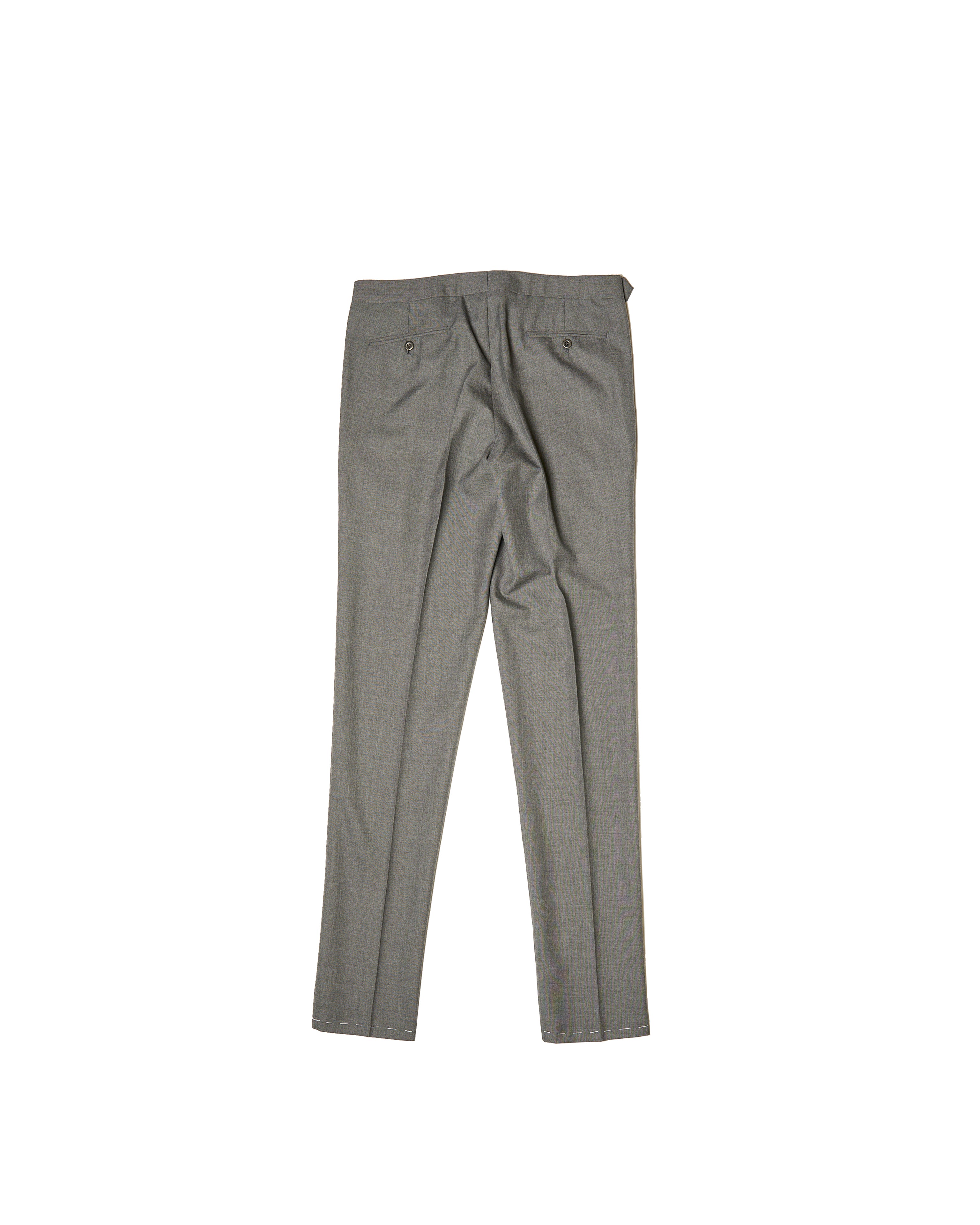 High twist wool trousers - Single pleat - Medium grey