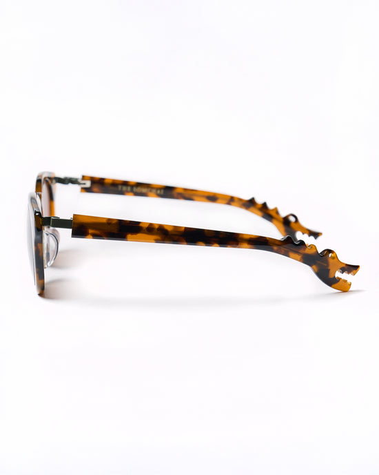 Taka model - Marron tortoise frame - Green hinge - Marron Tortoise Dino arm