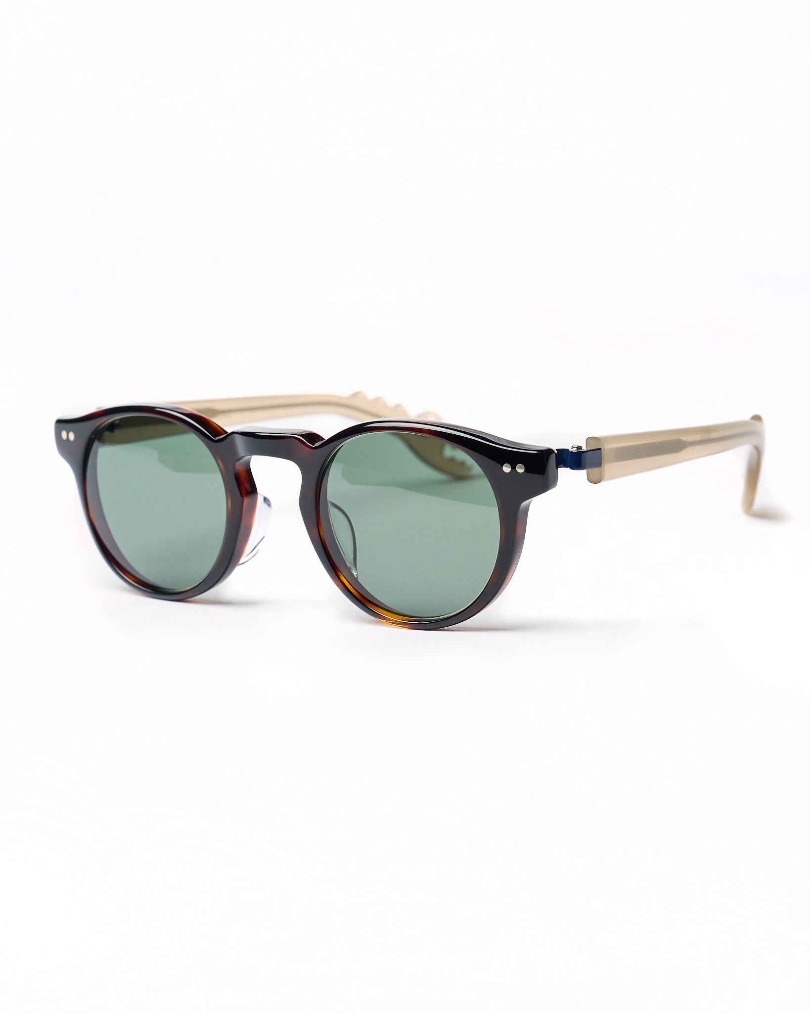 Mark model - Brown tortoise frame - Navy hinge - Taupe Dino arm