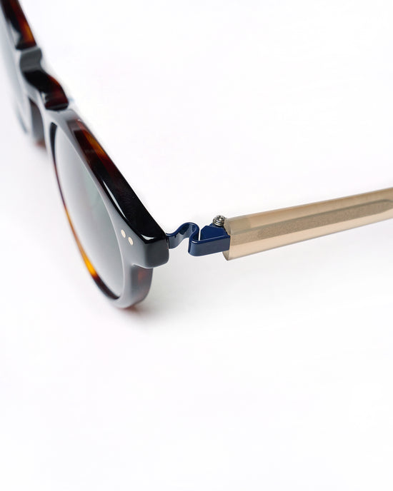 Mark model - Brown tortoise frame - Navy hinge - Taupe Dino arm