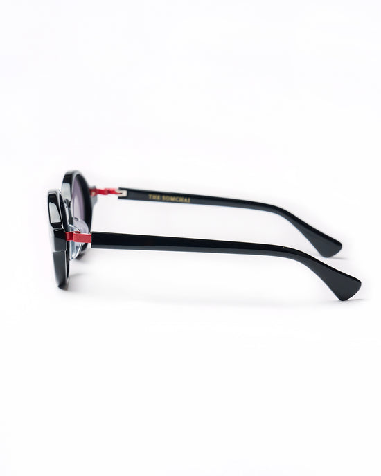 Robin model - Black frame - Red hinge - Black regular arm