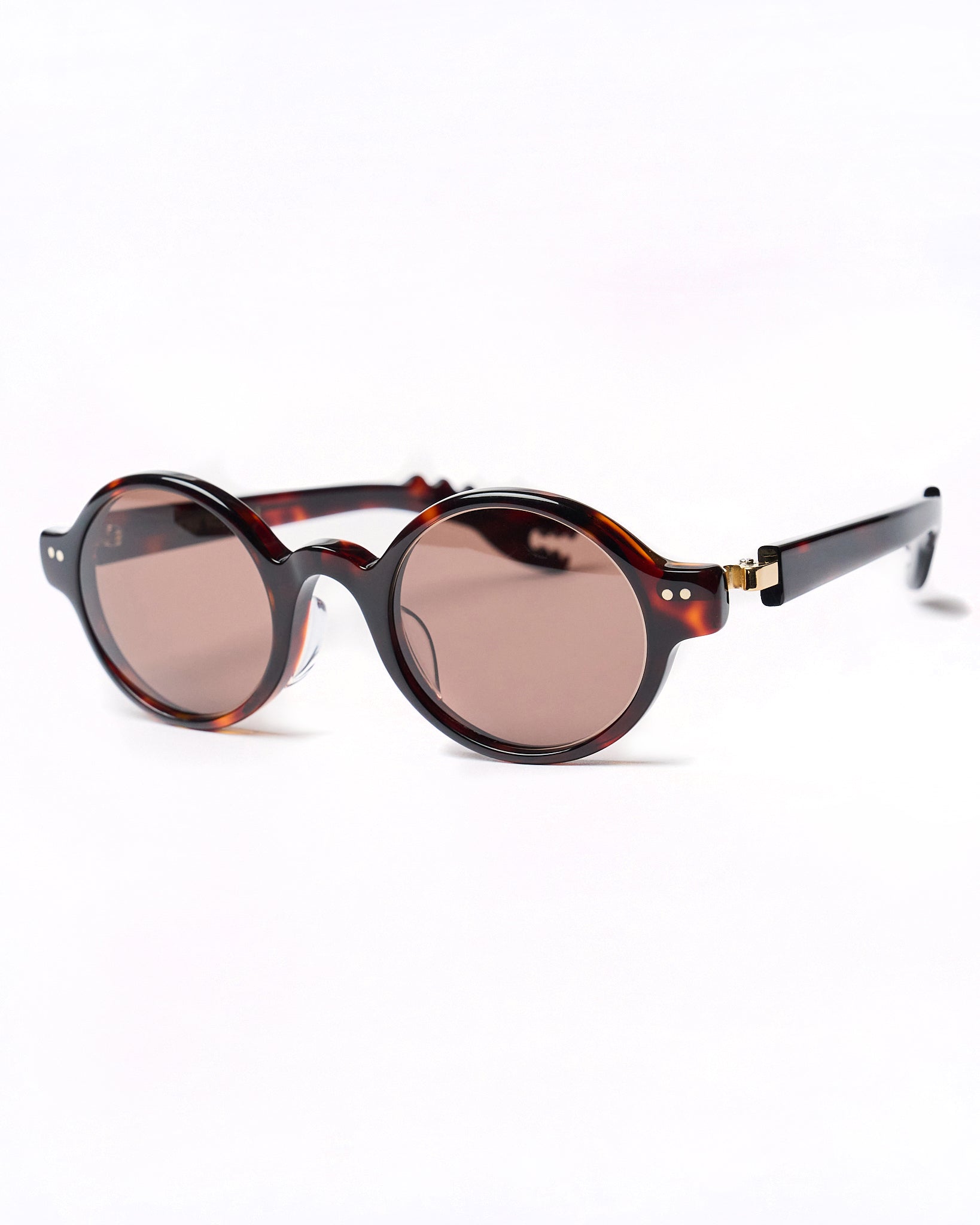 Robin model - Brown tortoise frame - Gold hinge - Brown tortoise dino arm