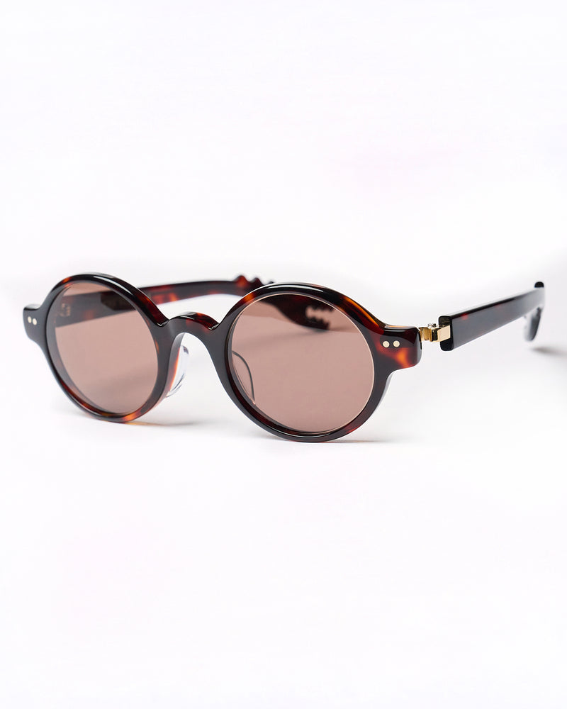 Robin model Brown tortoise frame Gold hinge Brown tortoise dino