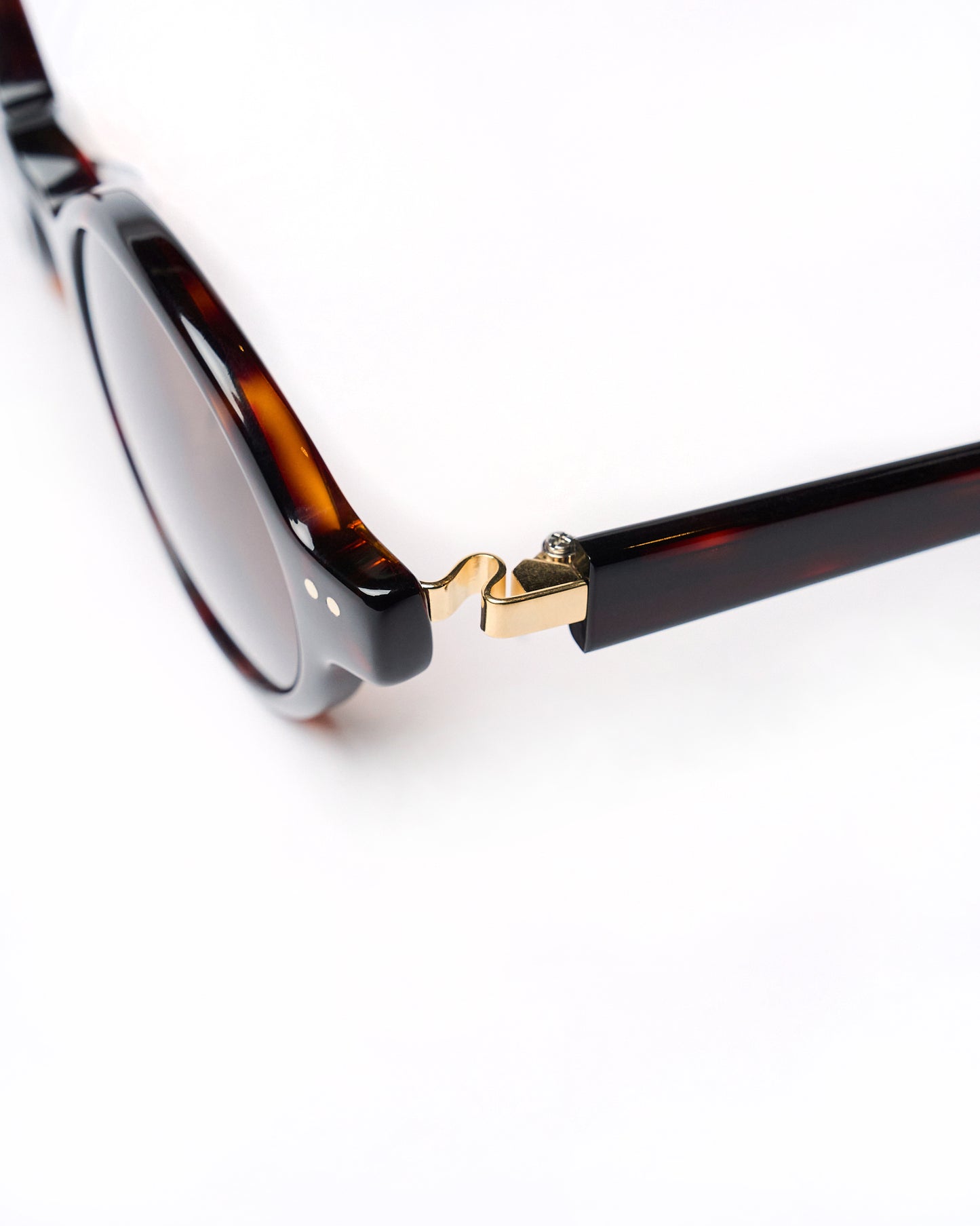 Robin model - Brown tortoise frame - Gold hinge - Brown tortoise dino arm