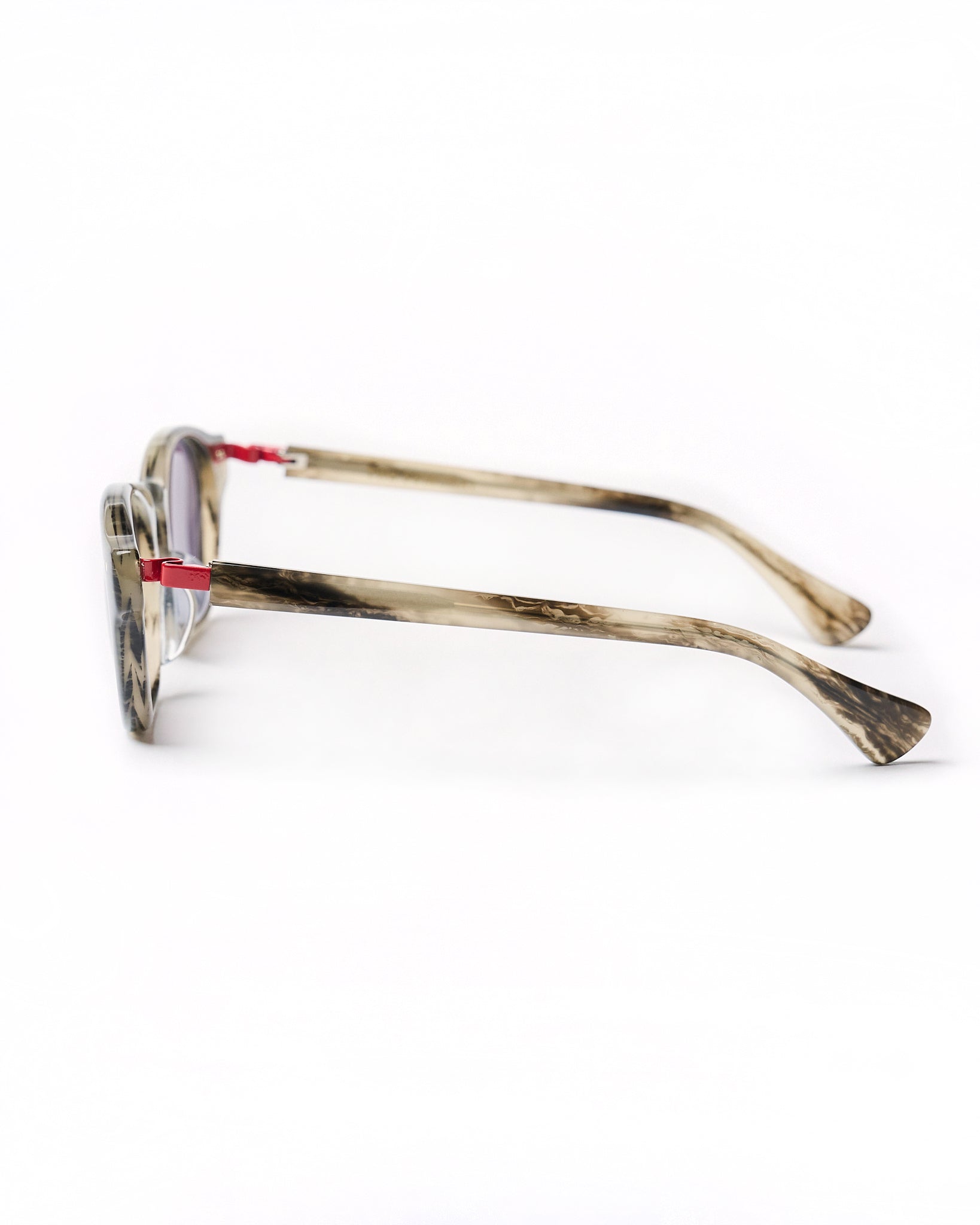 Michael model - Grey bamboo frame - Red hinge - Grey bamboo regular arm