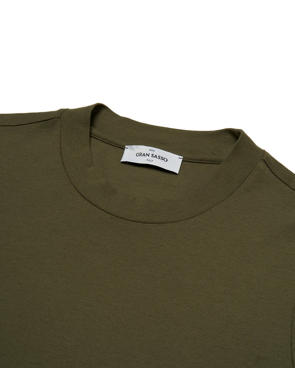 T-shirt short sleeves - Pique - Olive green