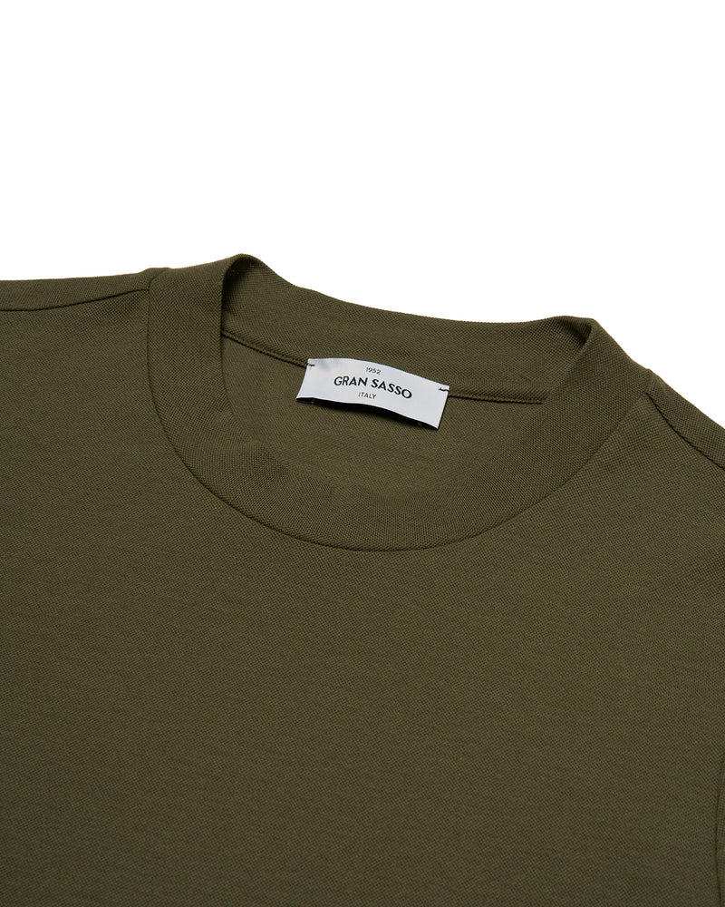 T-shirt short sleeves - Pique - Olive green