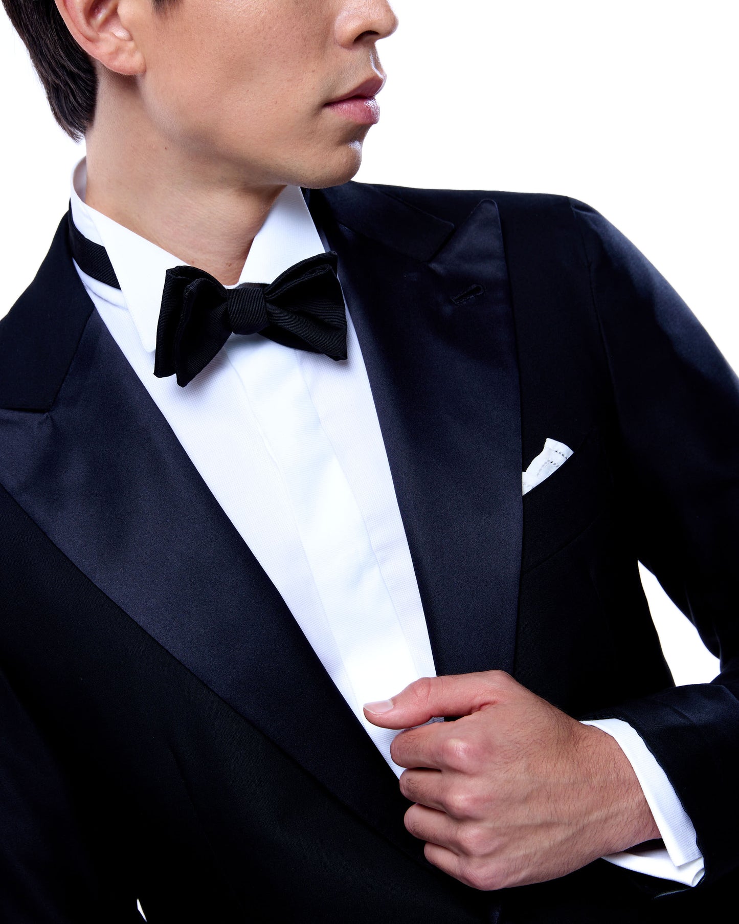 Tuxedo - Single breasted - Black Barathea - Wool 100%