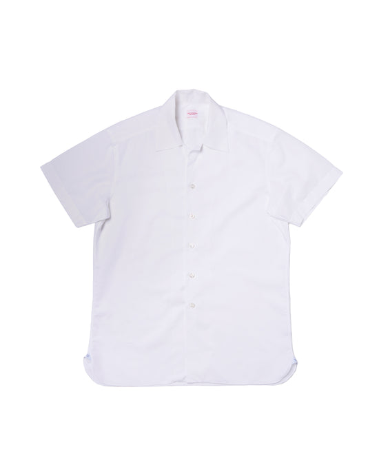 Cuban collar shirt - Plain White - Linen