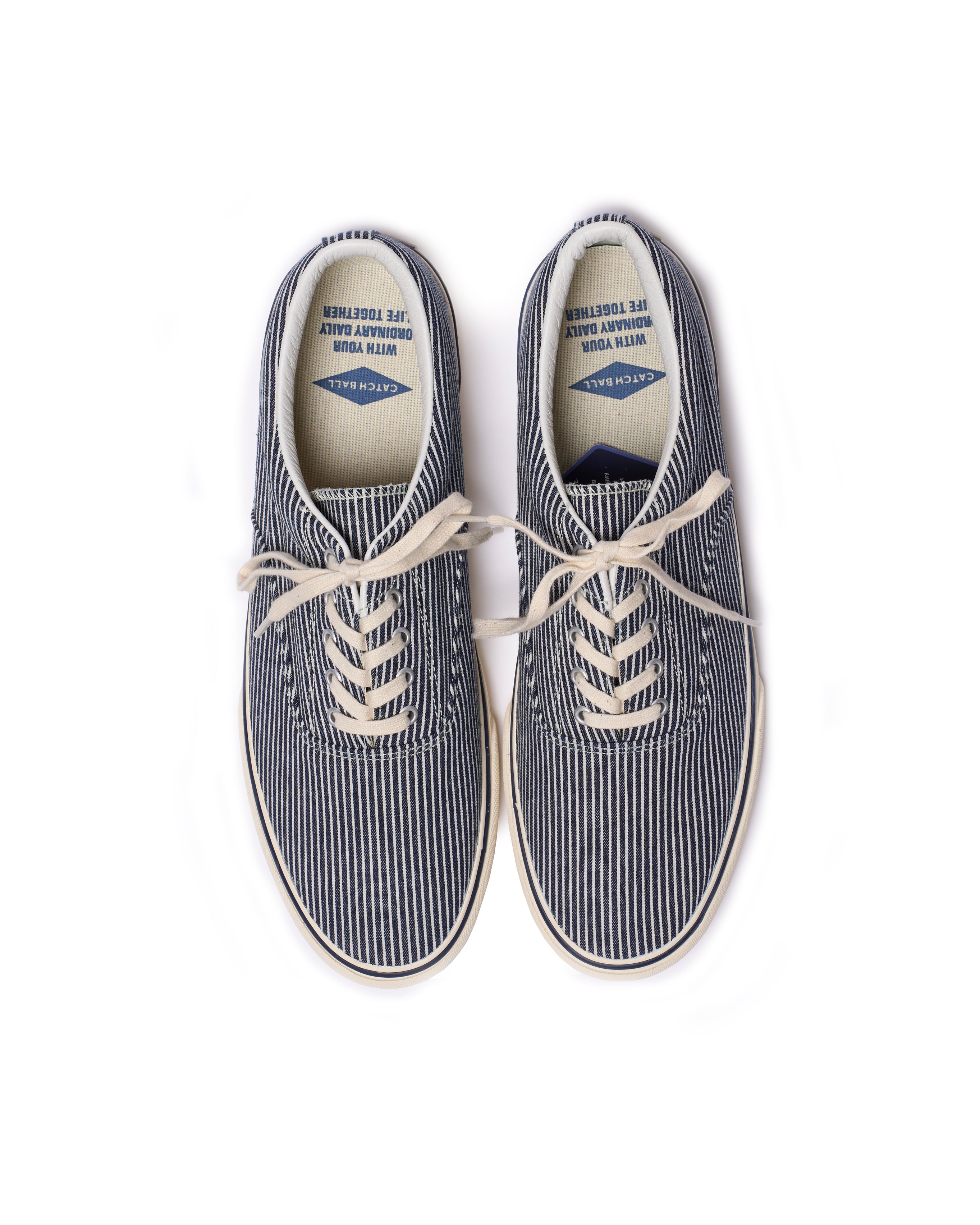 Holiday canvas shoes - Navy and off-whtie stripe