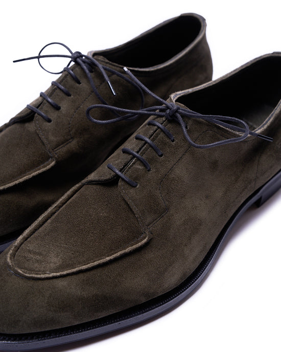 Dover - Moss suede calfskin unlined derby - Last 202