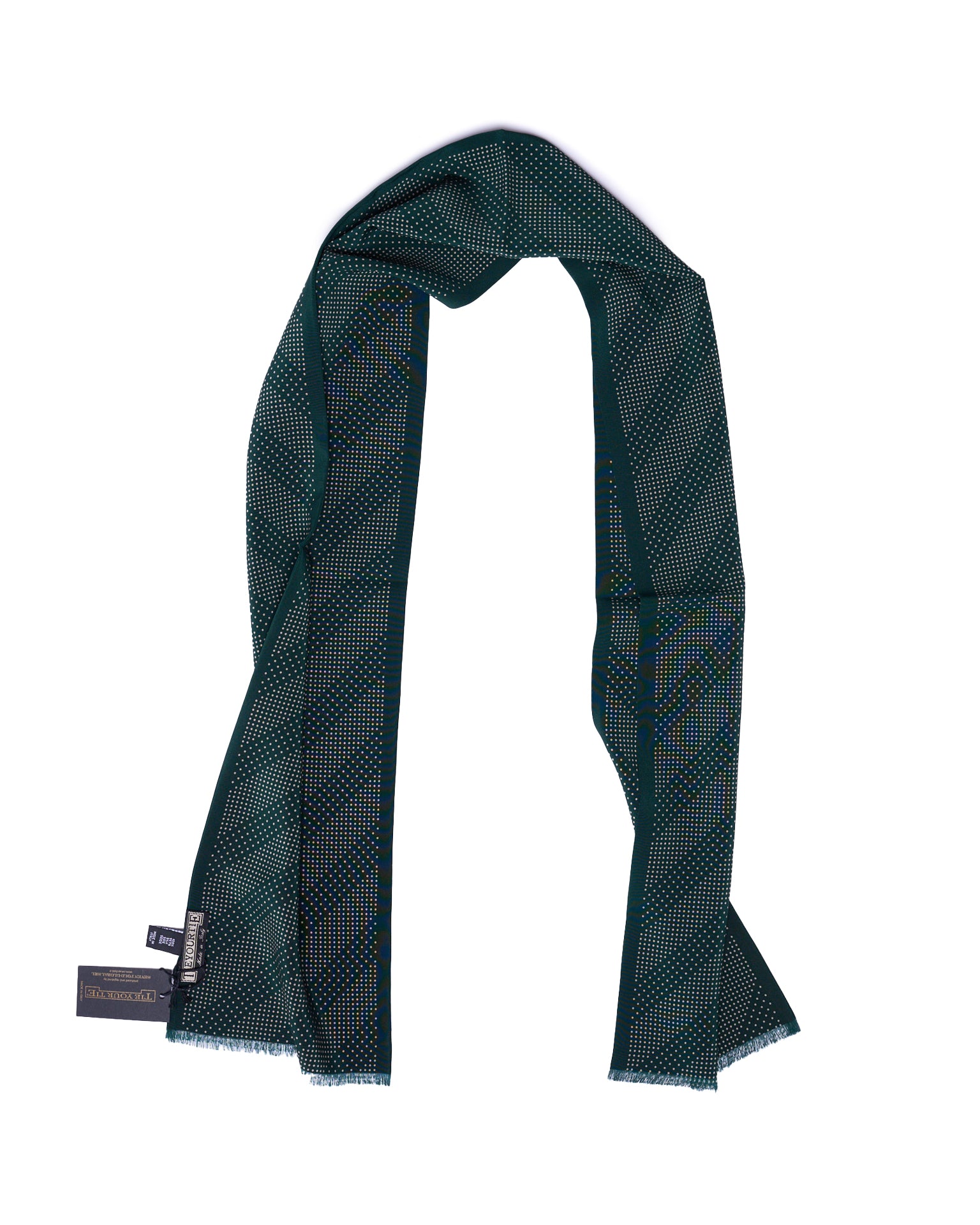 Scarf - Rectangle - Green with white micro dot