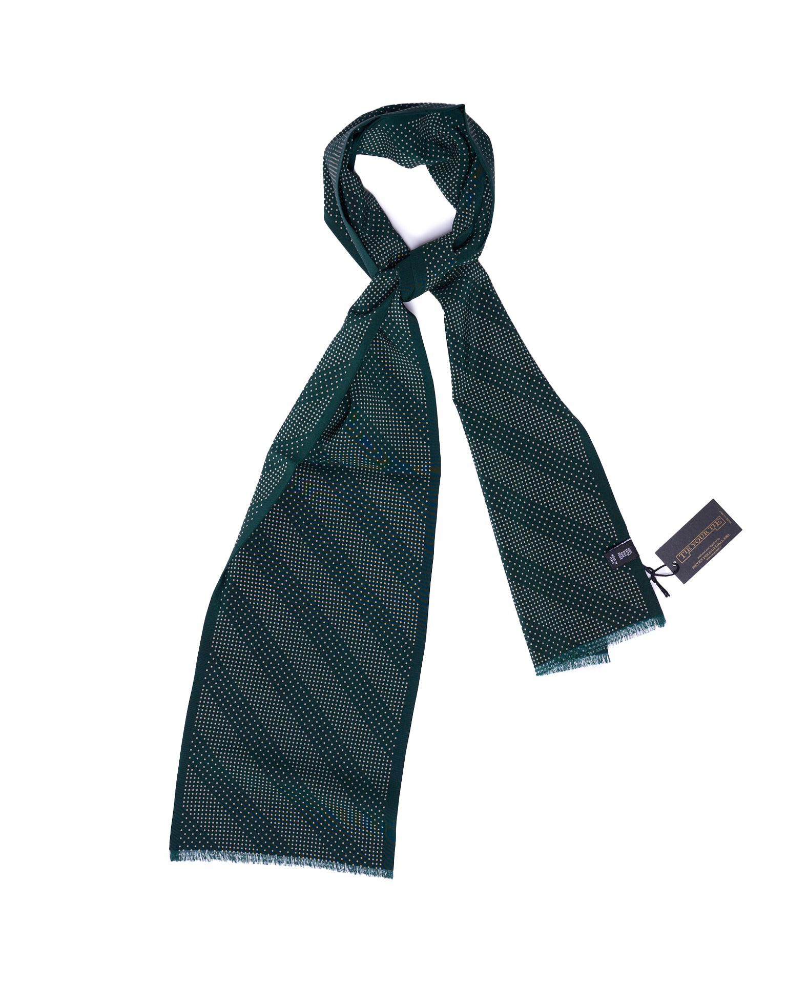 Scarf - Rectangle - Green with white micro dot