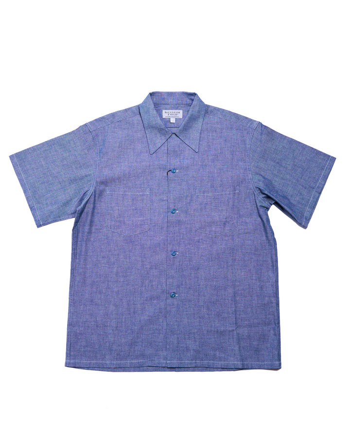 Chambray military shirt - Medium blue