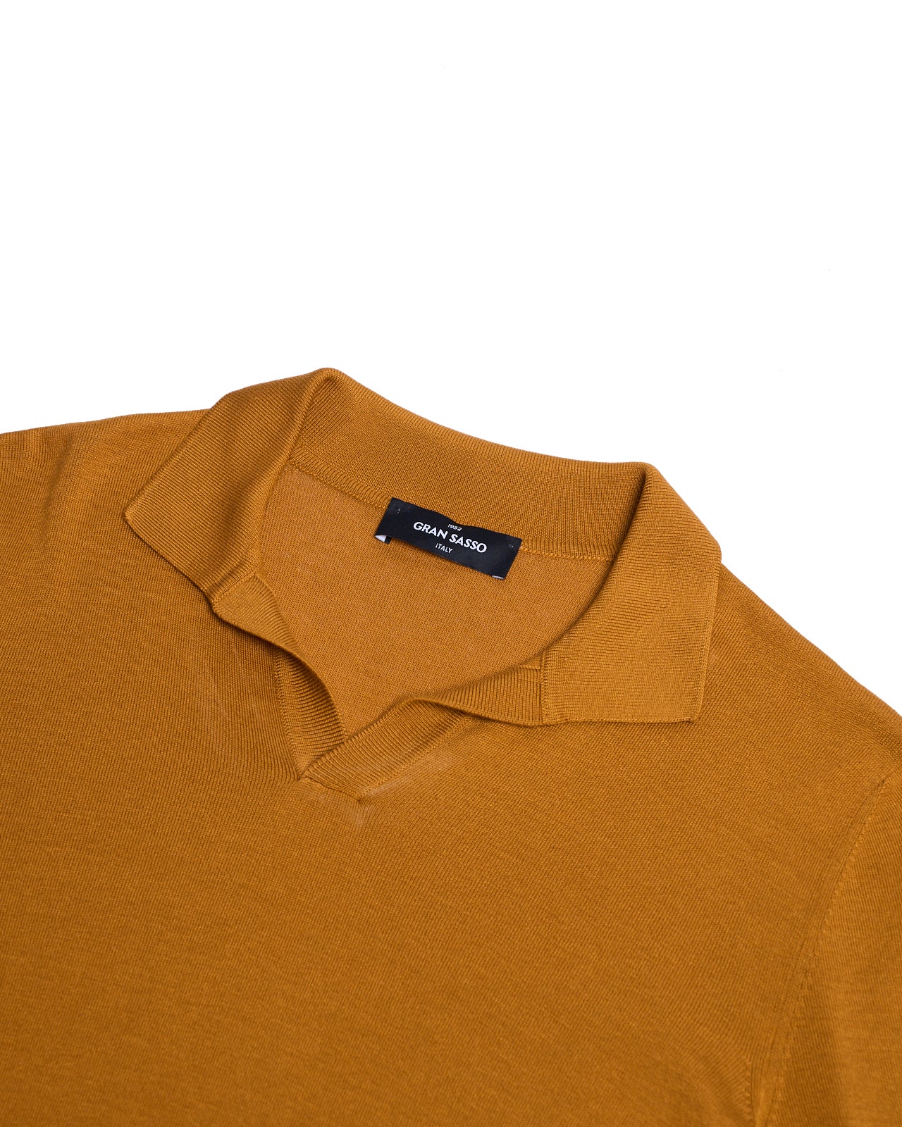 Knitted silk polo - Mustard