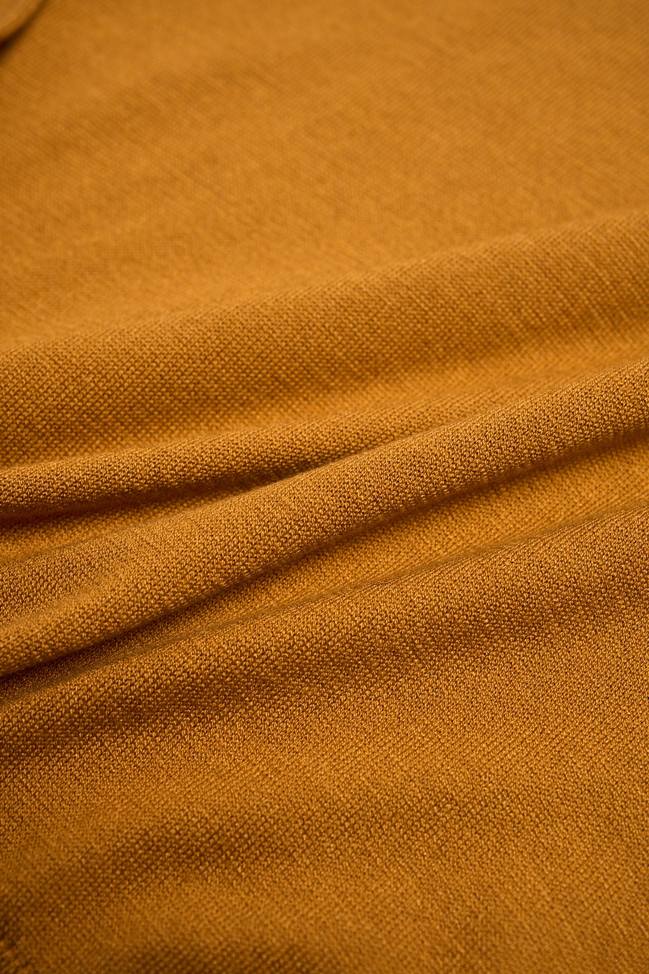 Knitted silk polo - Mustard