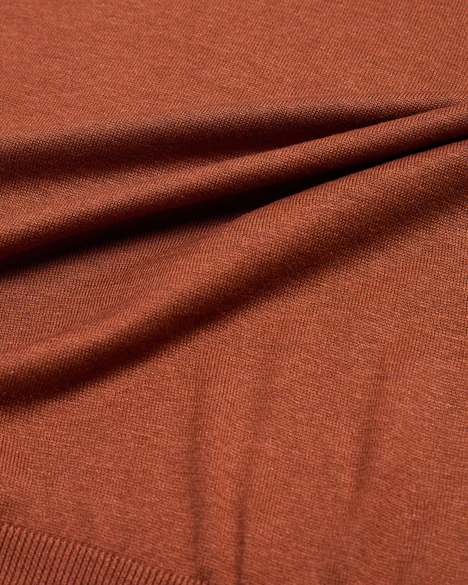 Knitted silk polo - Brick