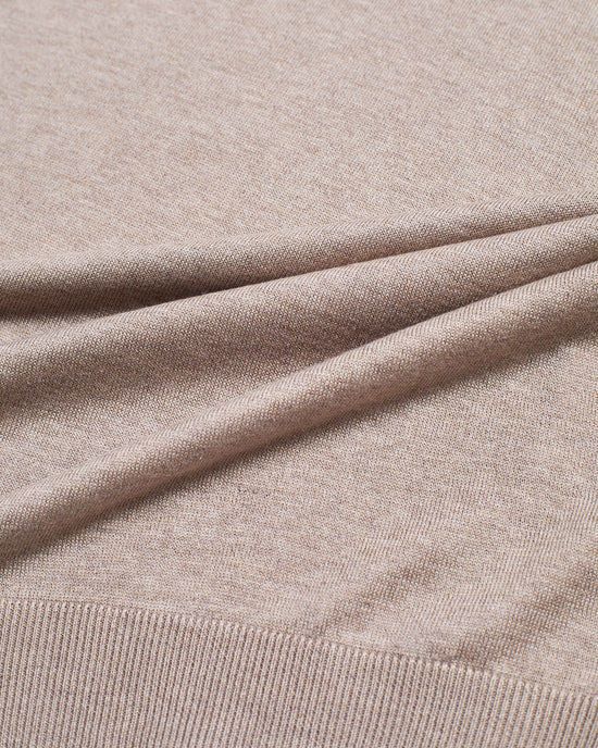 Knitted silk polo - Light brown