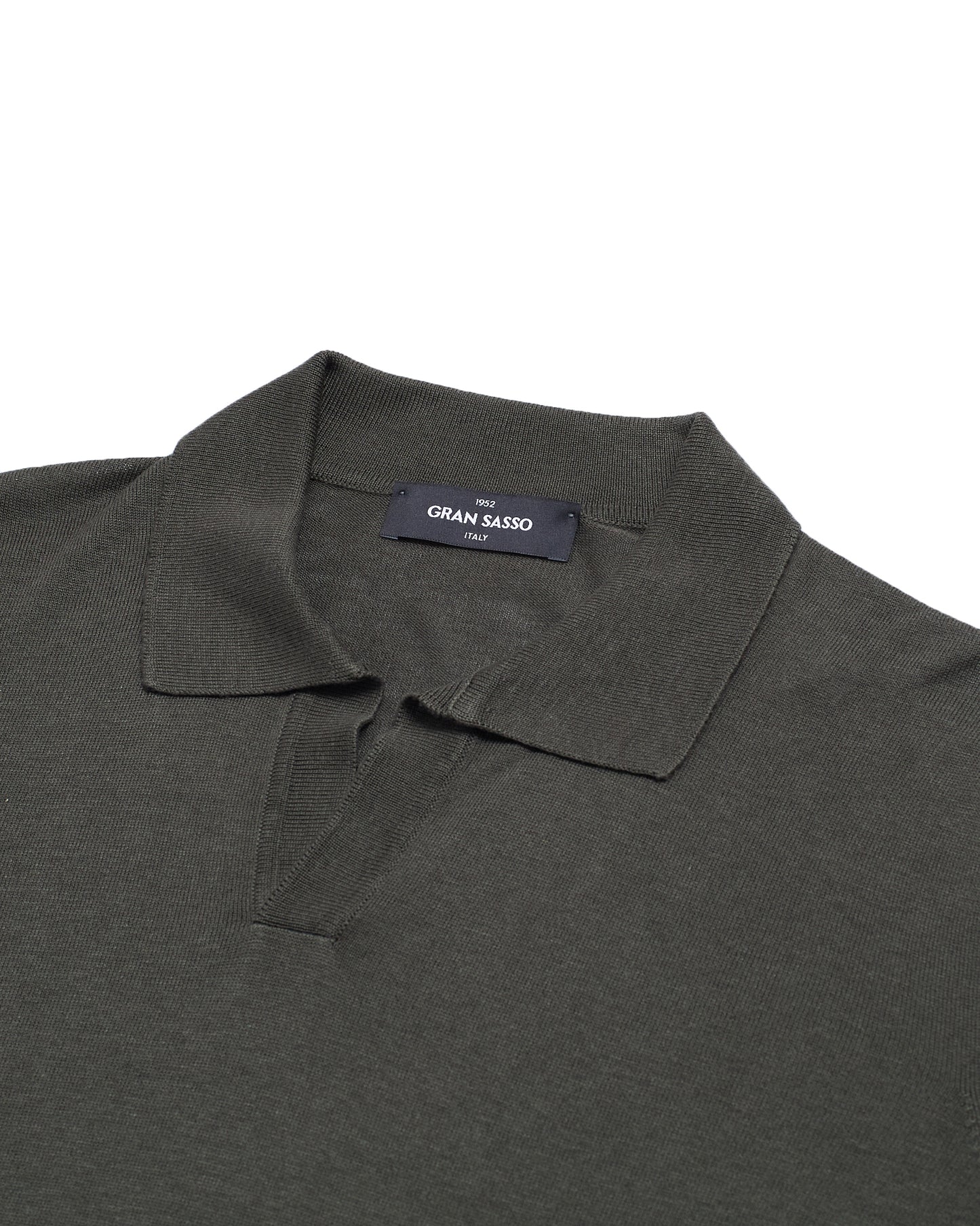 Knitted silk polo - Dark green