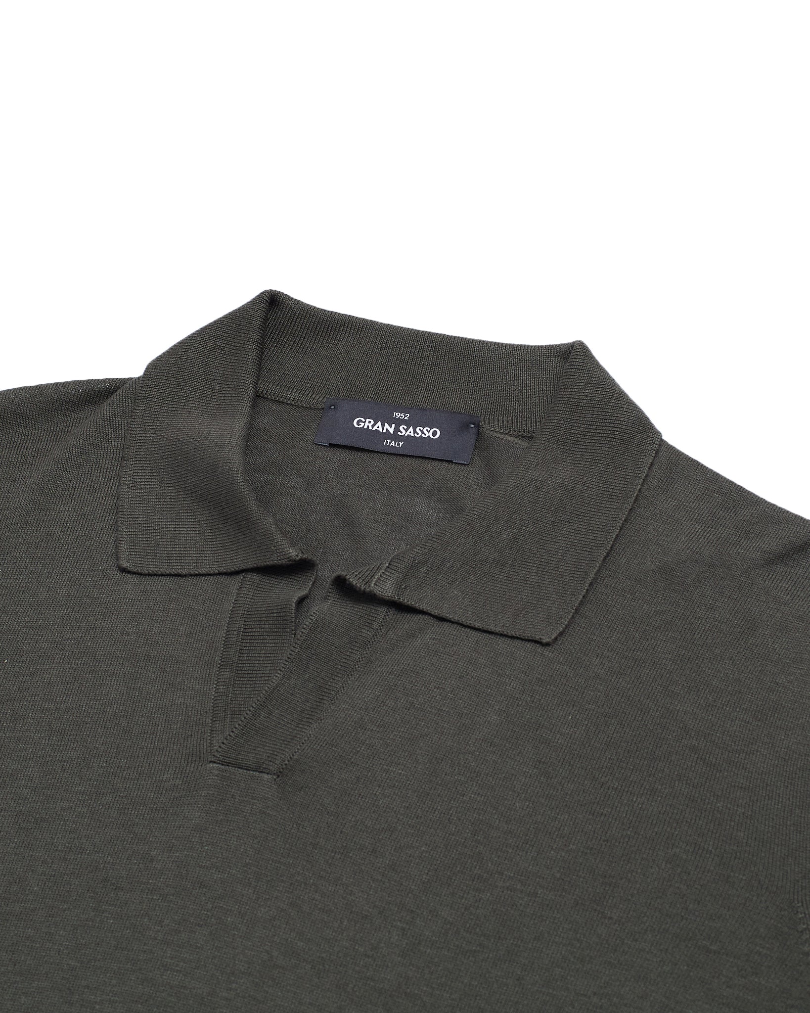 Knitted silk polo - Dark green