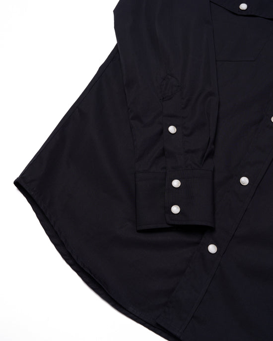 Western shirt - Black twill cotton