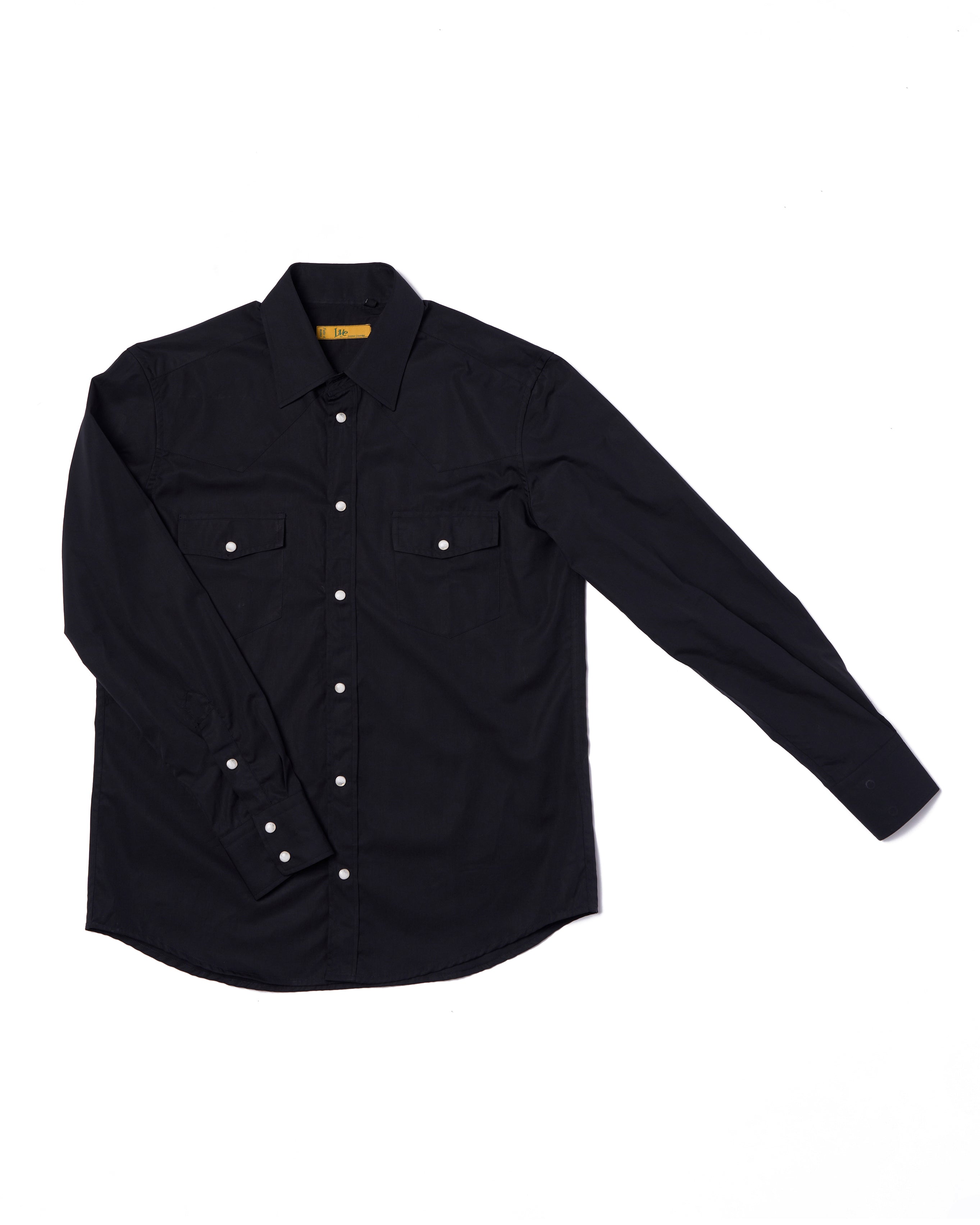 Western shirt - Black twill cotton