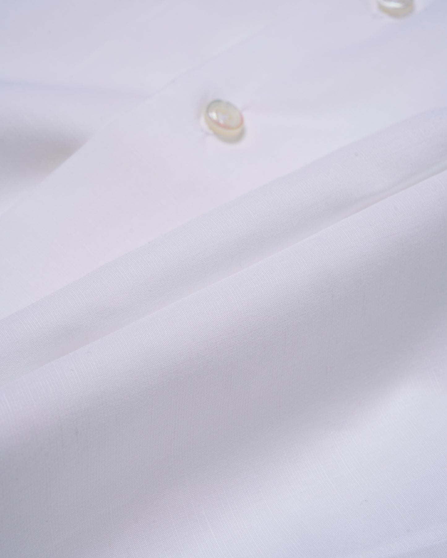 Cuban collar shirt - Plain White - Linen