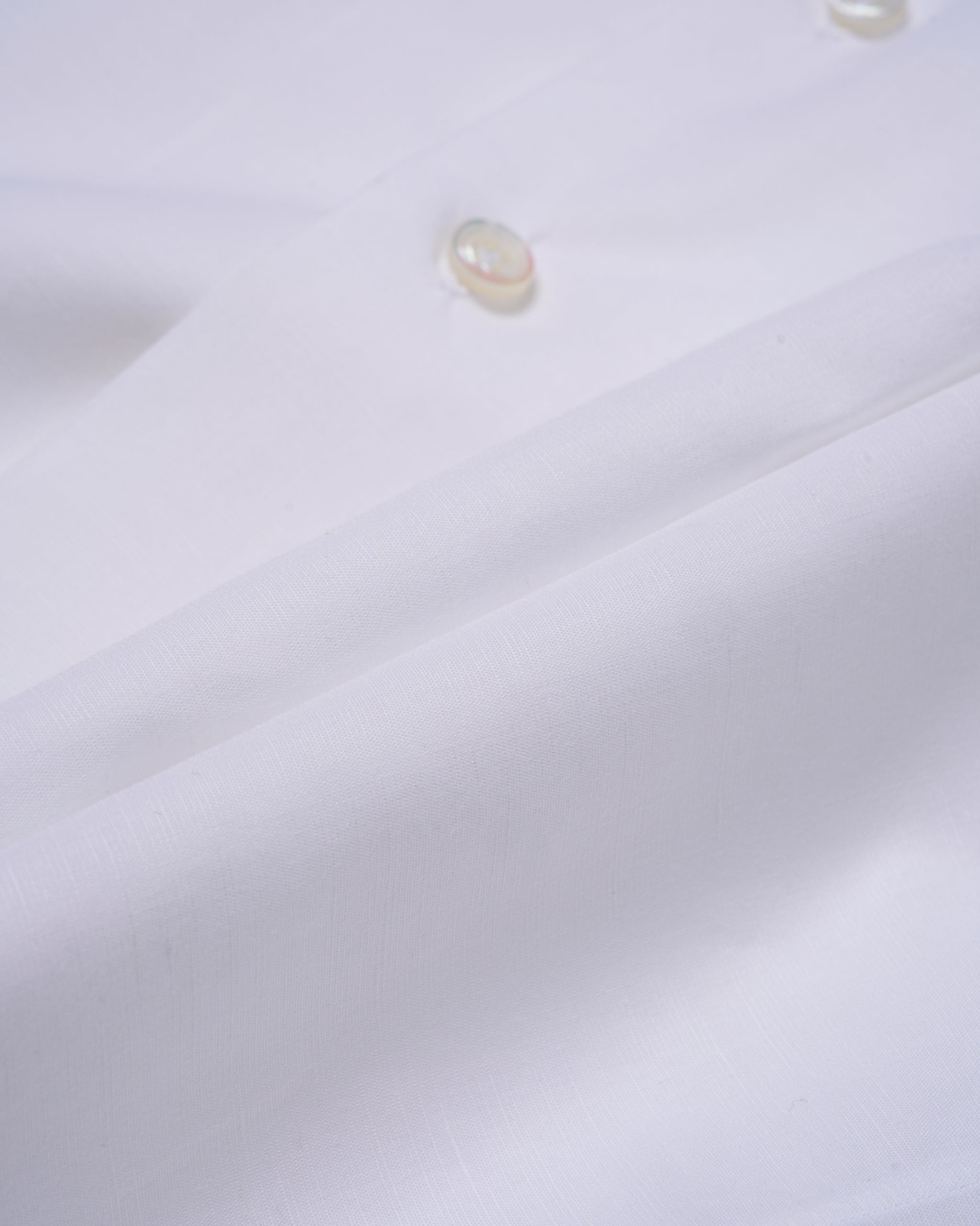 Cuban collar shirt - Plain White - Linen