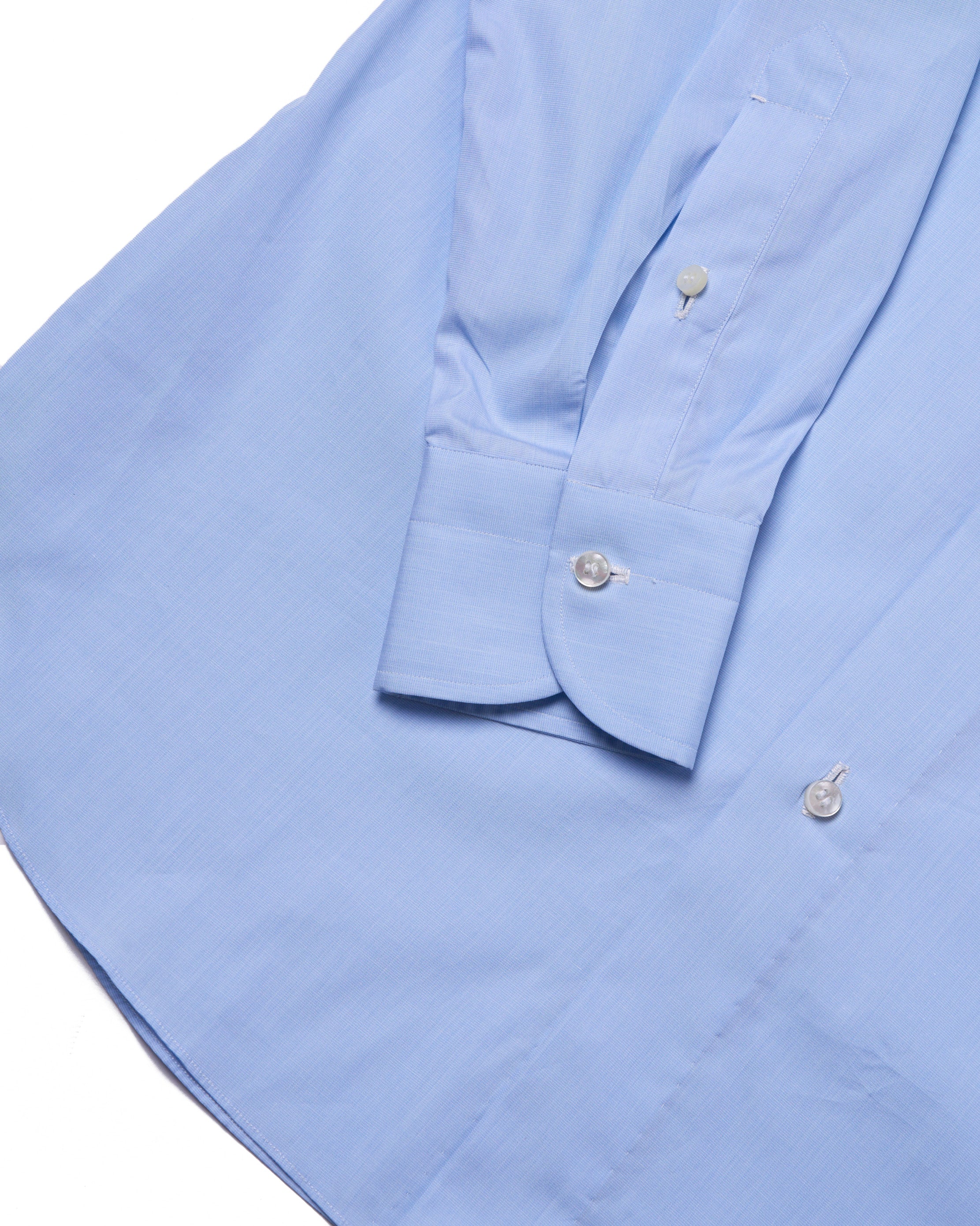 Spread collar shirt - Light blue poplin cotton