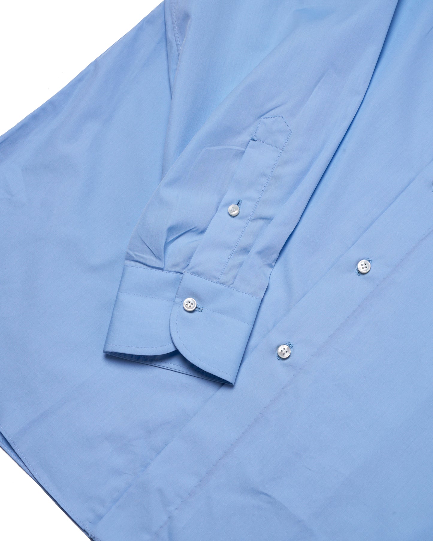 Spread collar shirt - Mid Blue poplin cotton