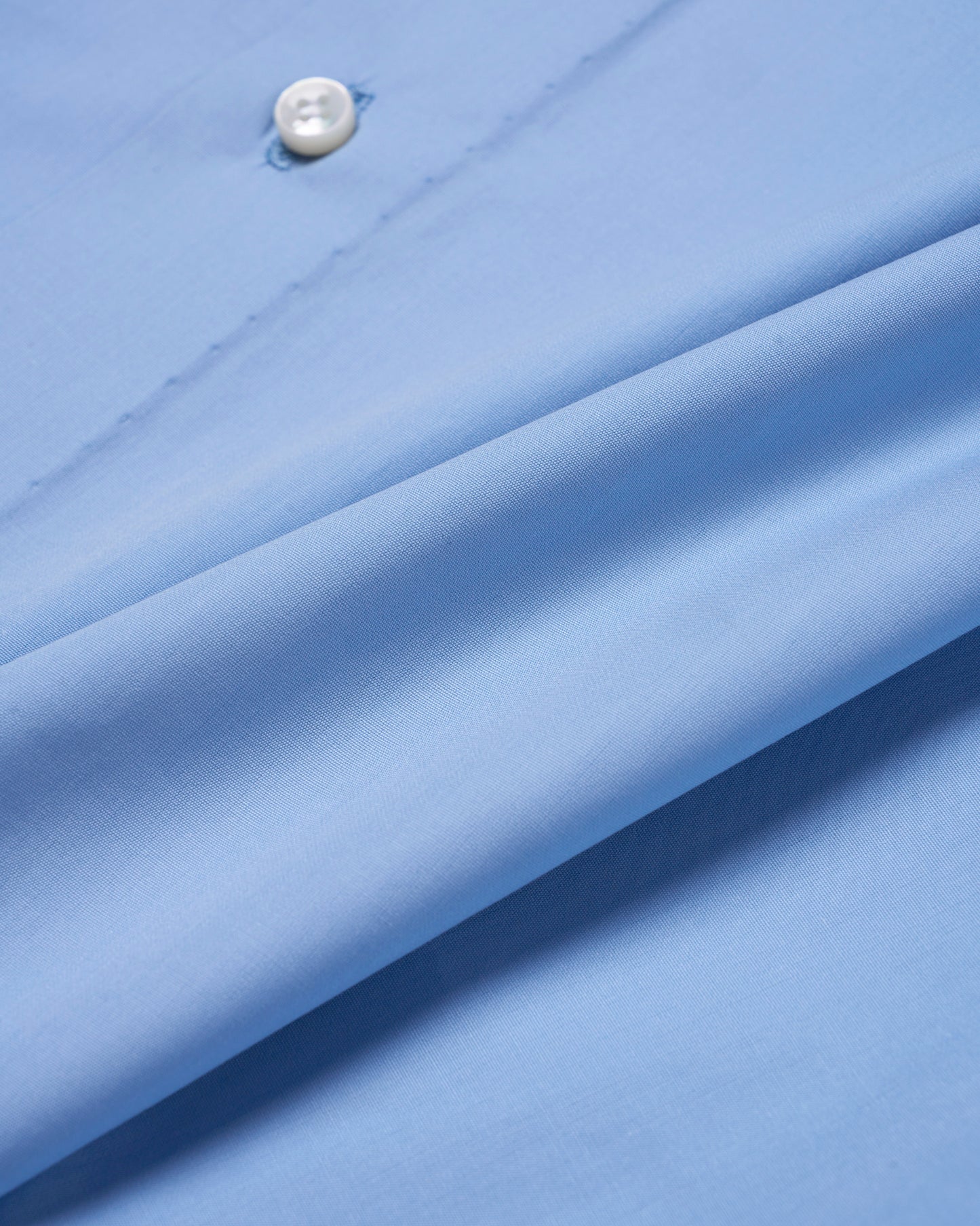 Spread collar shirt - Mid Blue poplin cotton