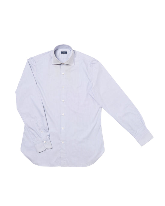 Shirt Spread collar - White with black dots poplin - Cotton